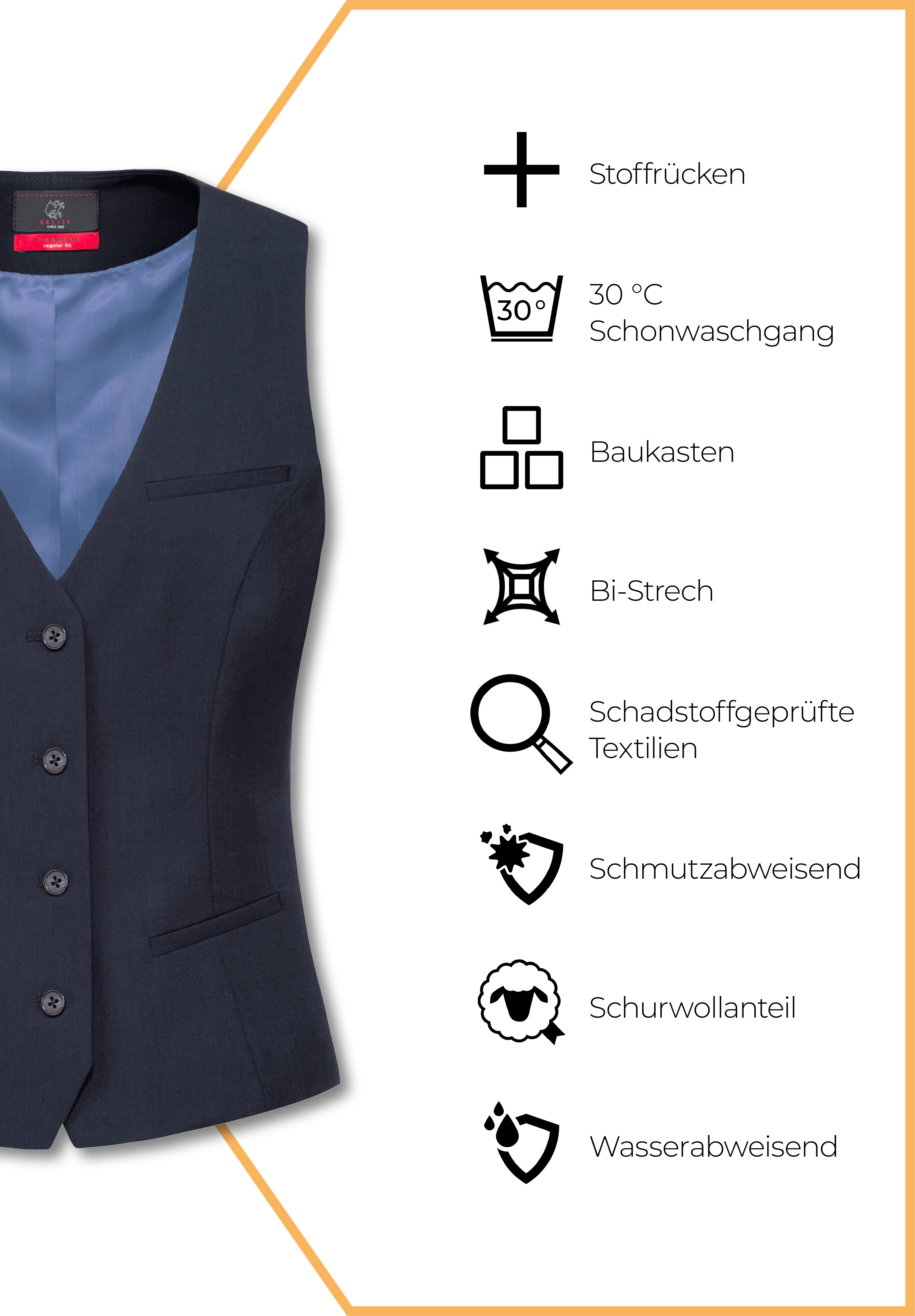 luxia weste modern fit - marine - 46