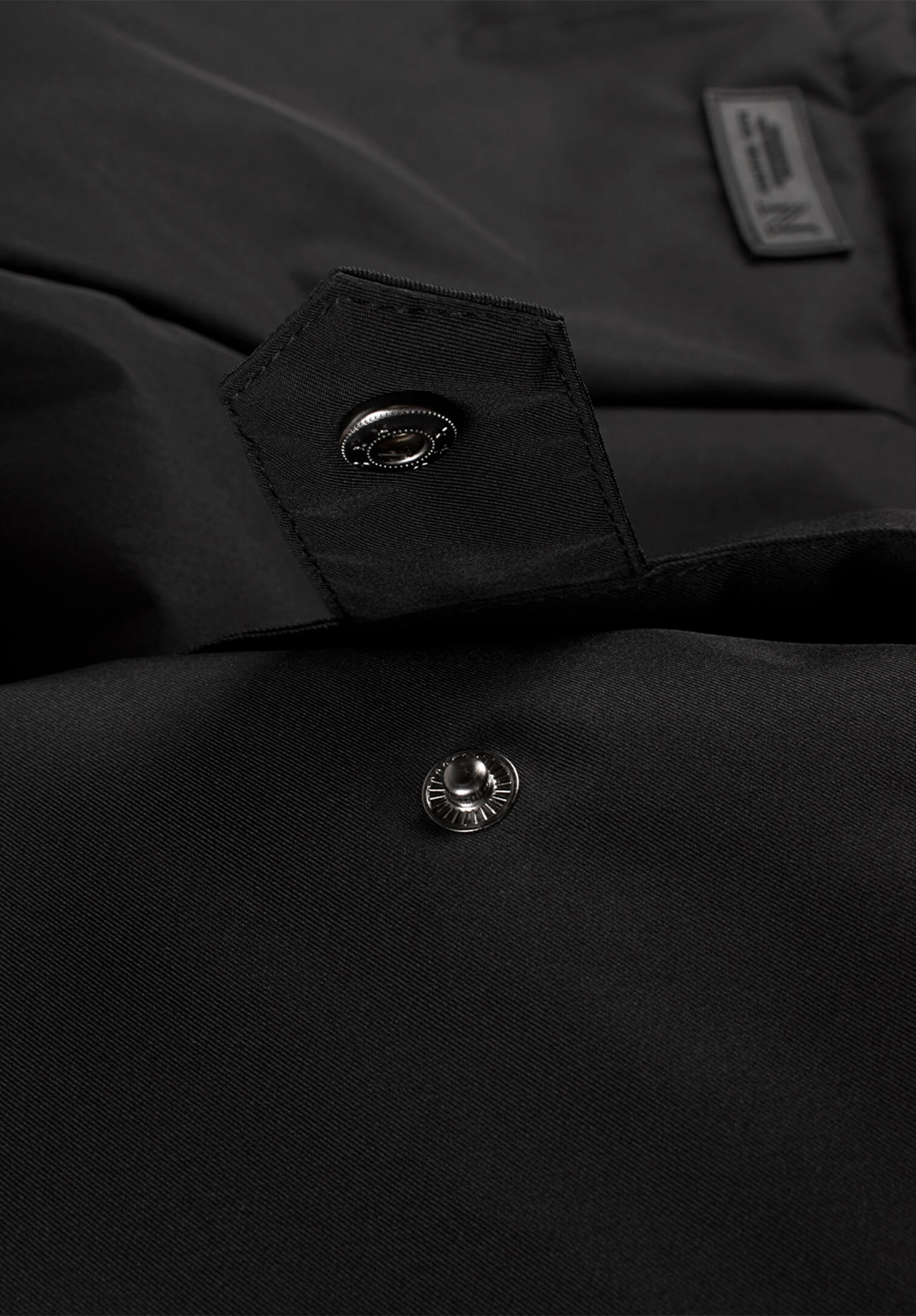 damen long jacket mit windleiste - schwarz - xs
