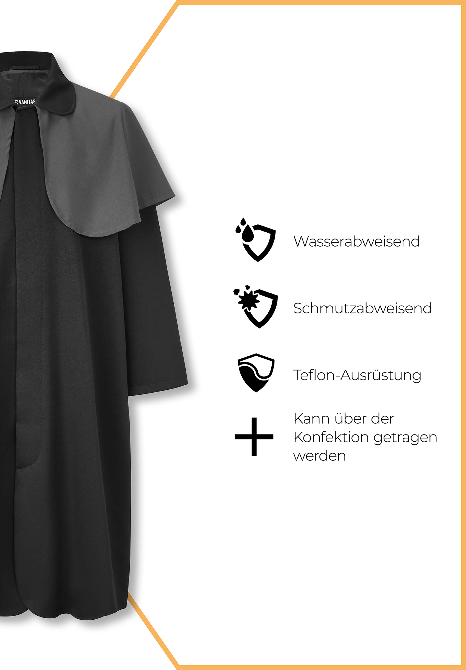 talar rundkragen - ausführung rundkragen - anthrazit - l