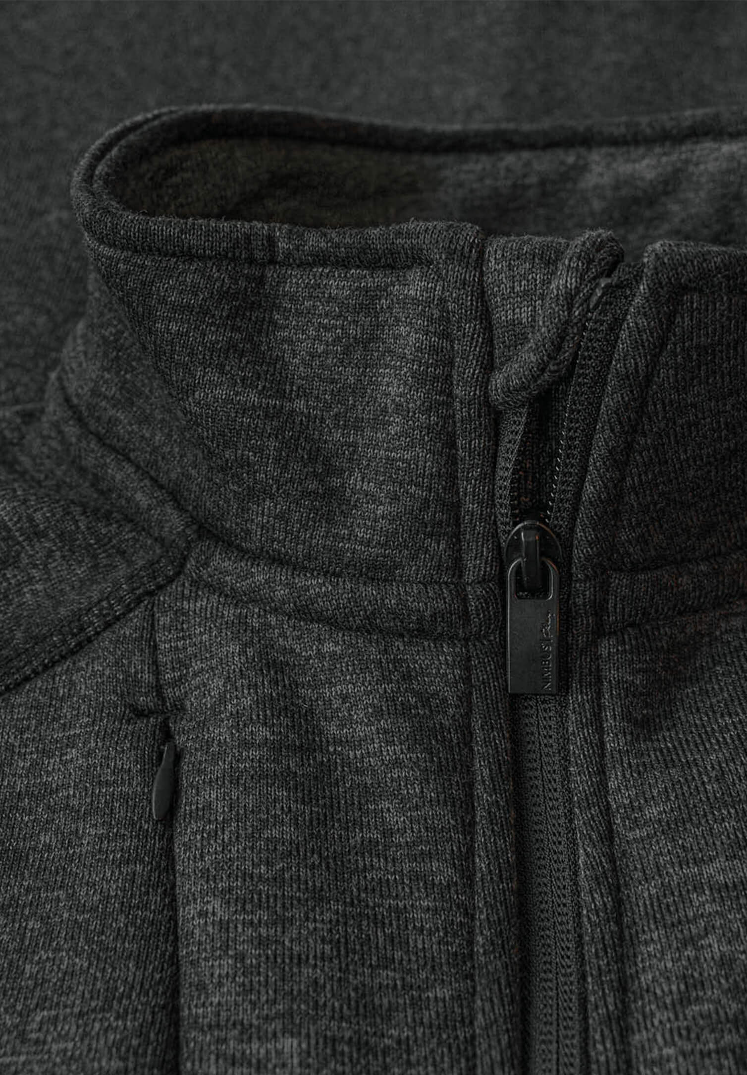 herrenjacke strickfleece - anthrazit meliert - s