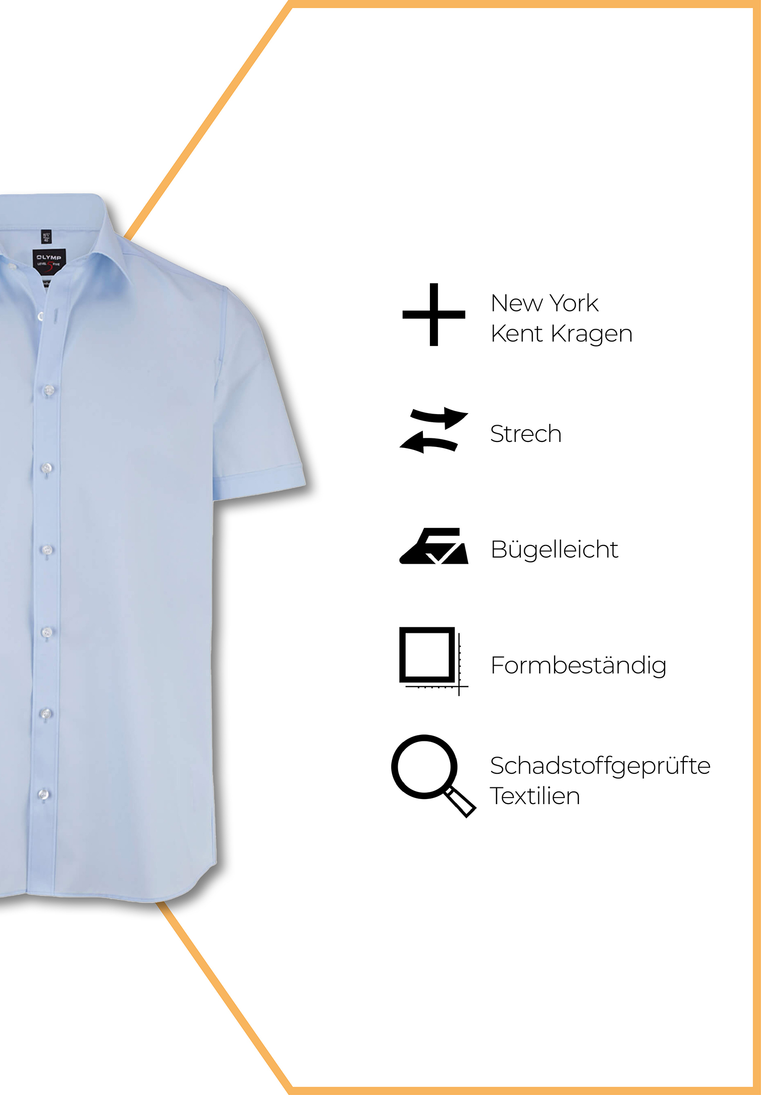 olymp level 5 slim fit kurzarm - hellblau - 37