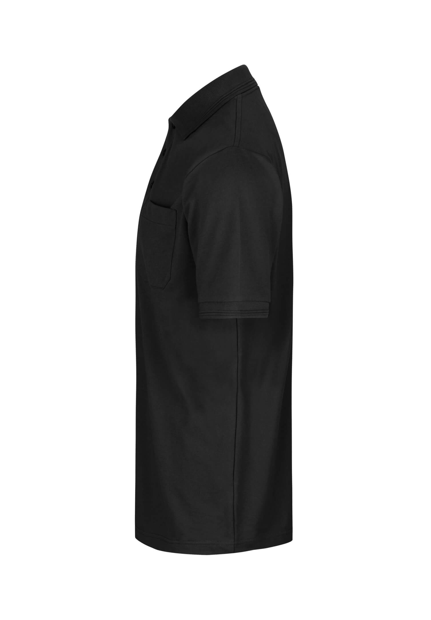 herren poloshirt mit brusttasche - schwarz - s