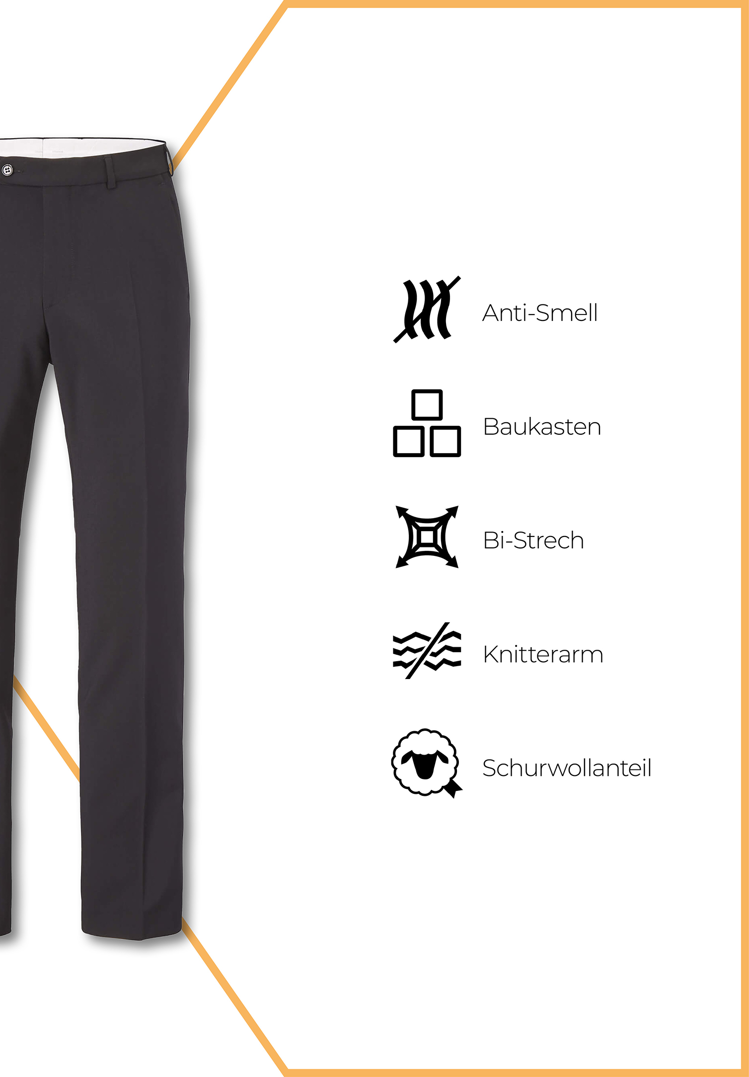 omnia hose modern fit - anthrazit - 46