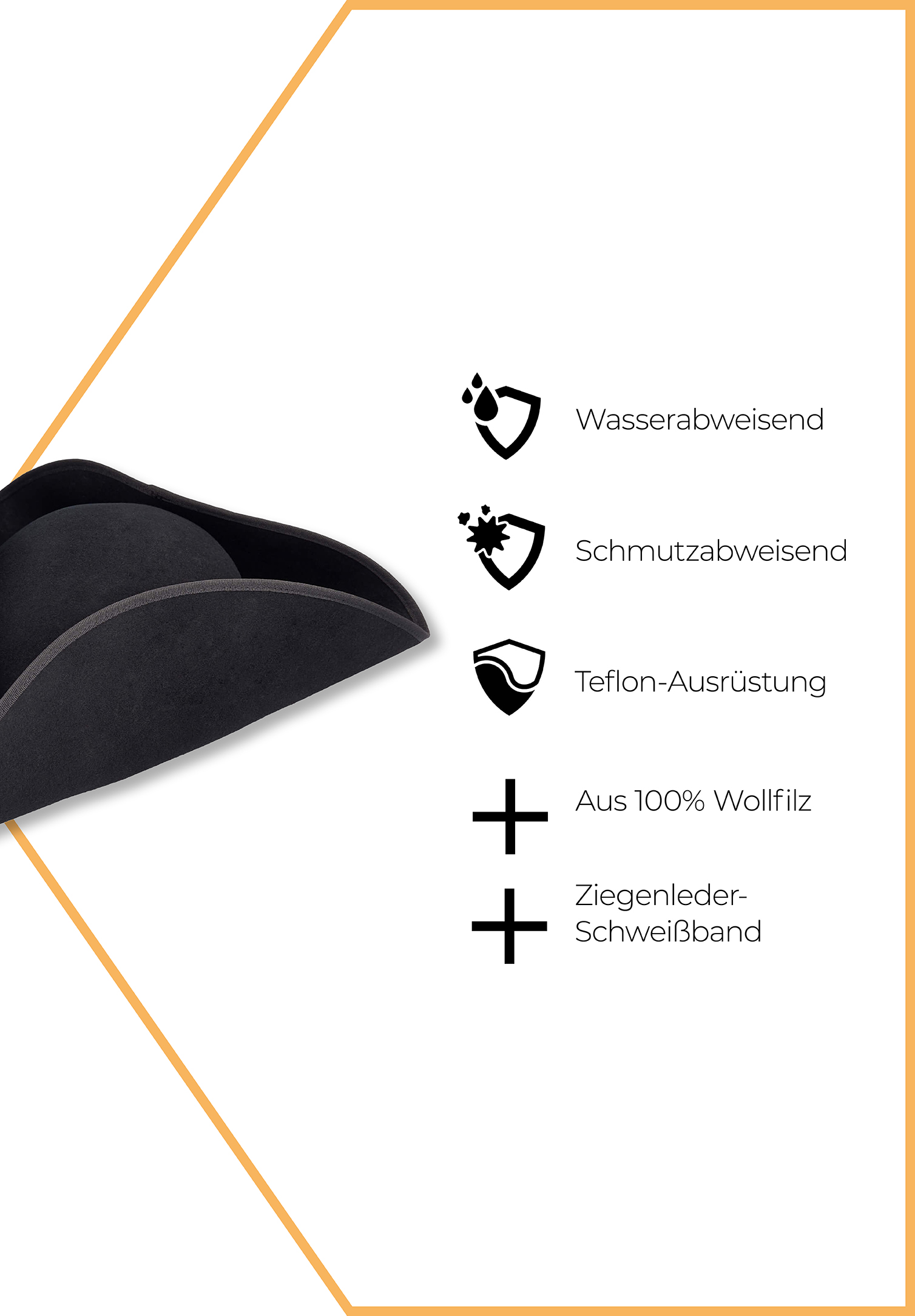 dreispitz festlich - schwarz - 57