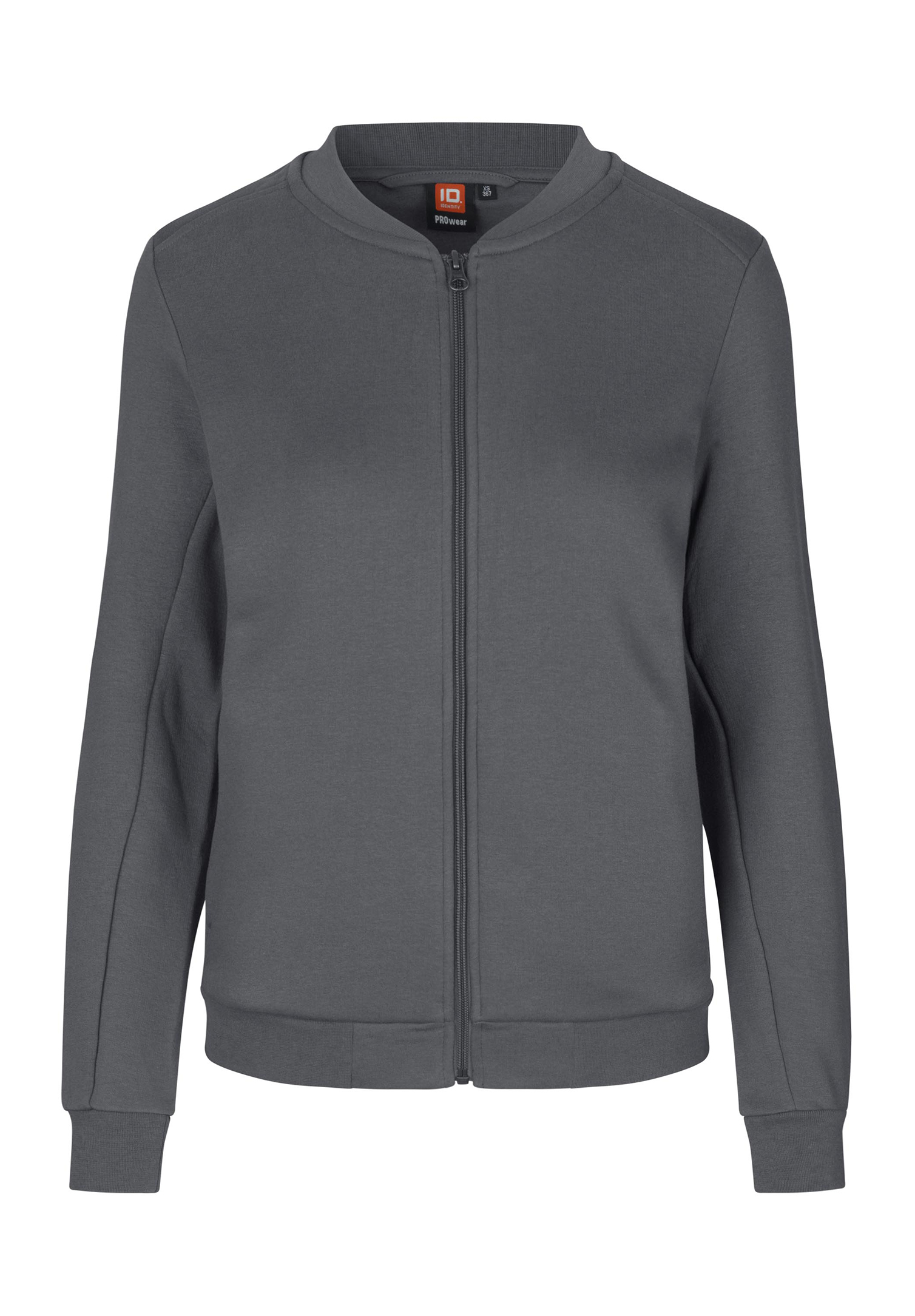 damen sweatjacke mit blousonkragen - grau - 5xl