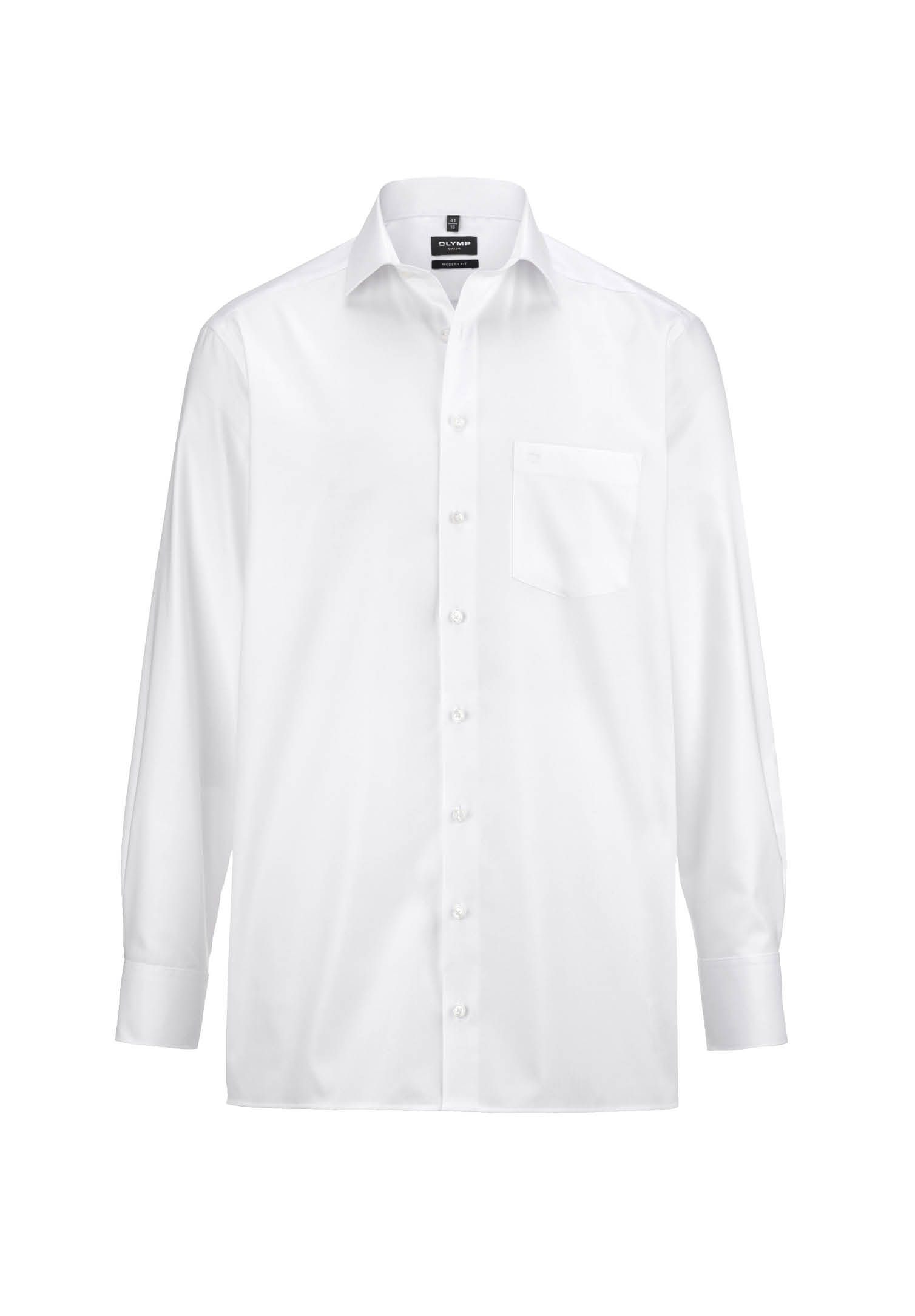 olymp hemd blickdicht twill modern fit - armlänge normal - weiß - 40