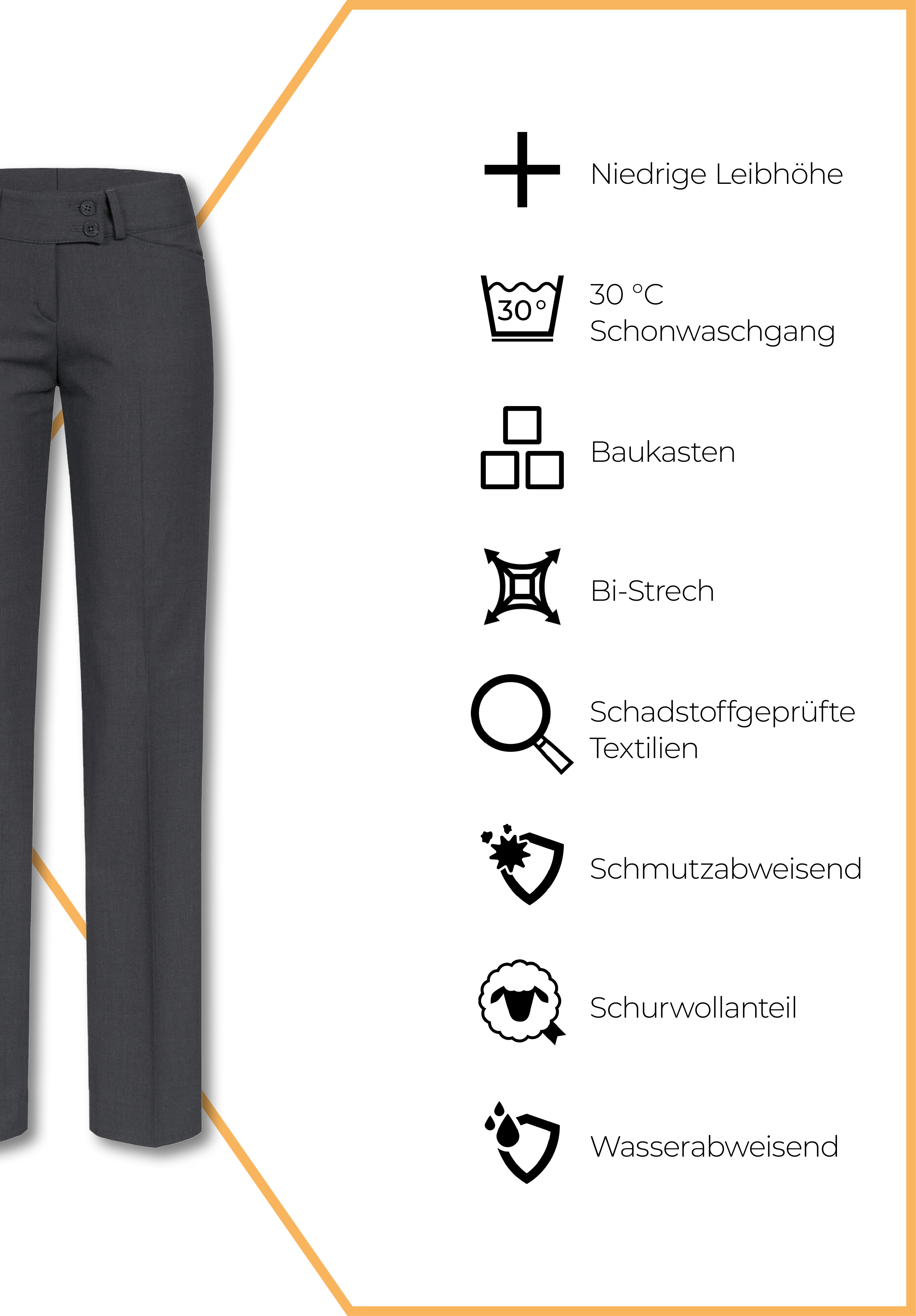 luxia hose low waist modern fit - anthrazit - 50