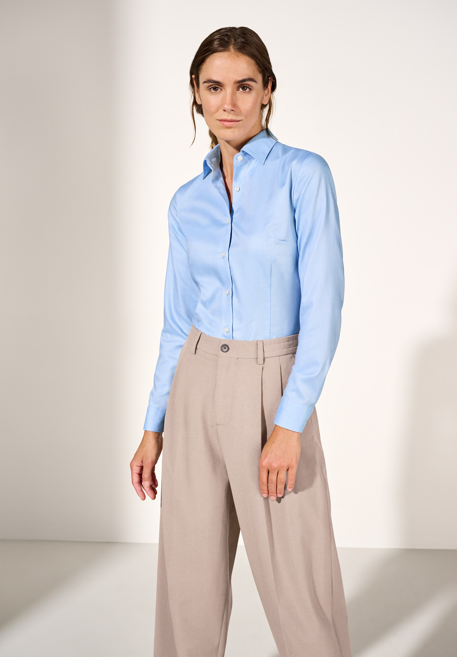 olymp bluse luxor modern fit langarm - hellblau - 46