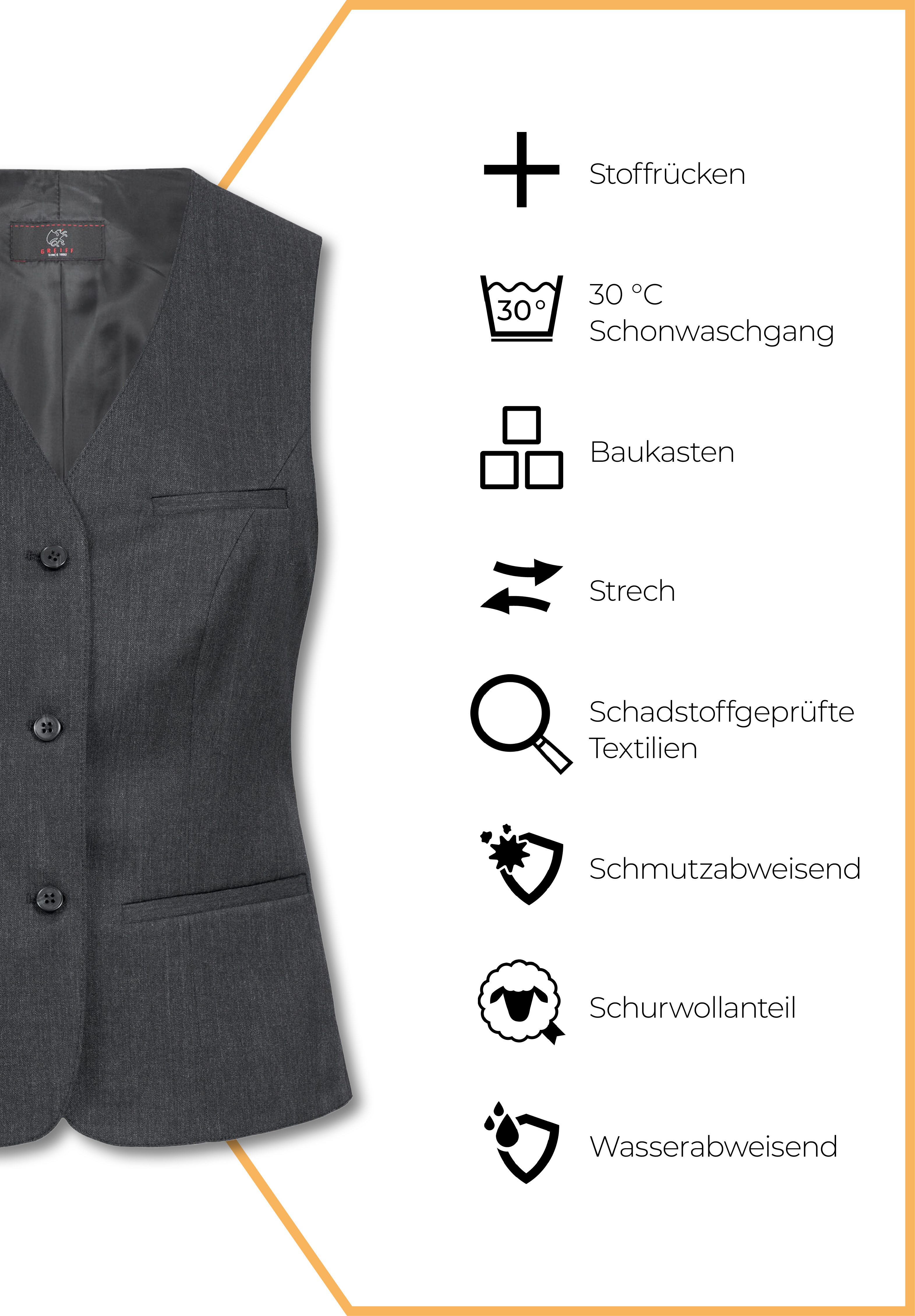 Vita Weste Modern Fit - anthrazit - 34