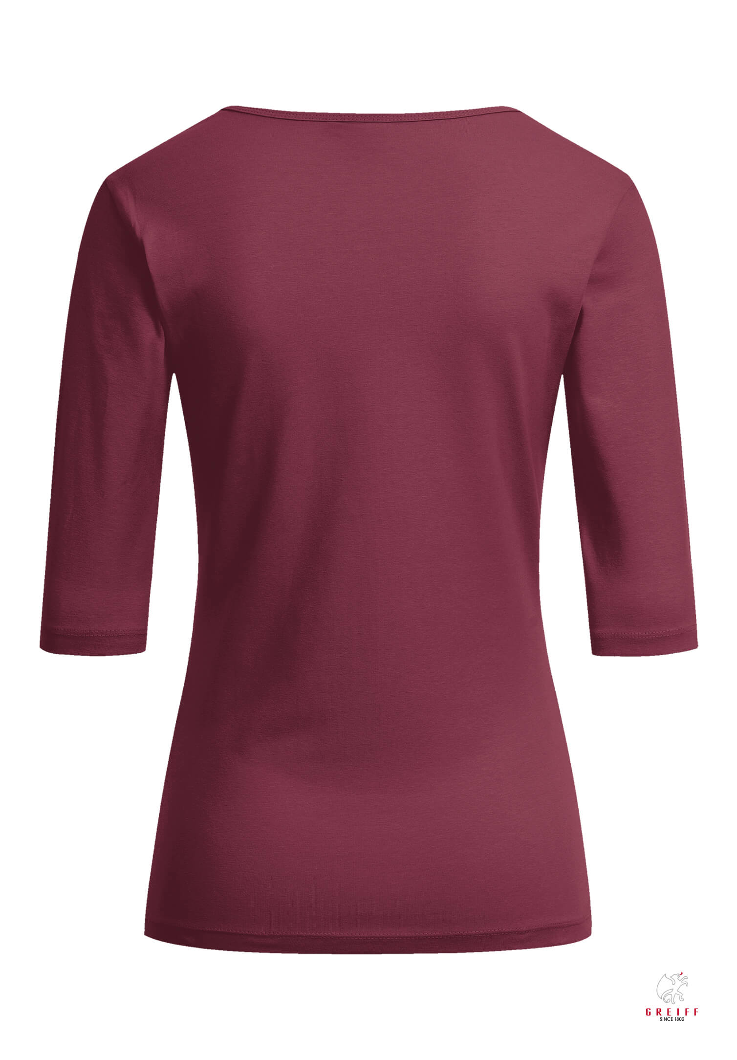 Damen Shirt 3/4 - burgund - 3XL