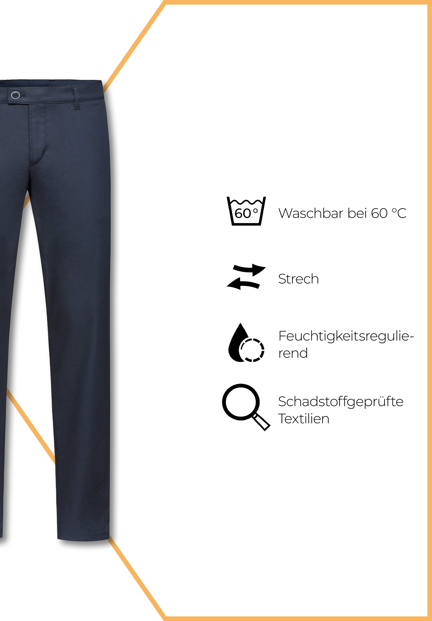 herren chino hose modern fit - marine - 54