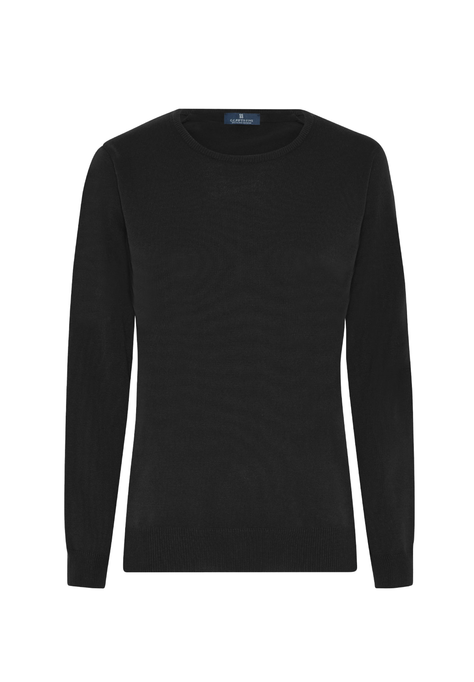 damen feinstrickpullover baumwolle - schwarz - xl