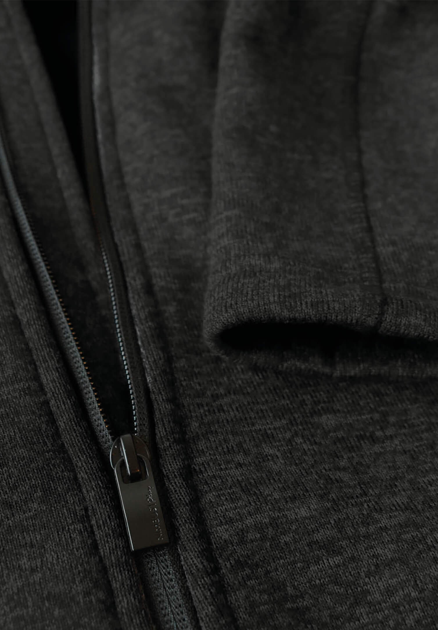 herrenjacke strickfleece - anthrazit meliert - s