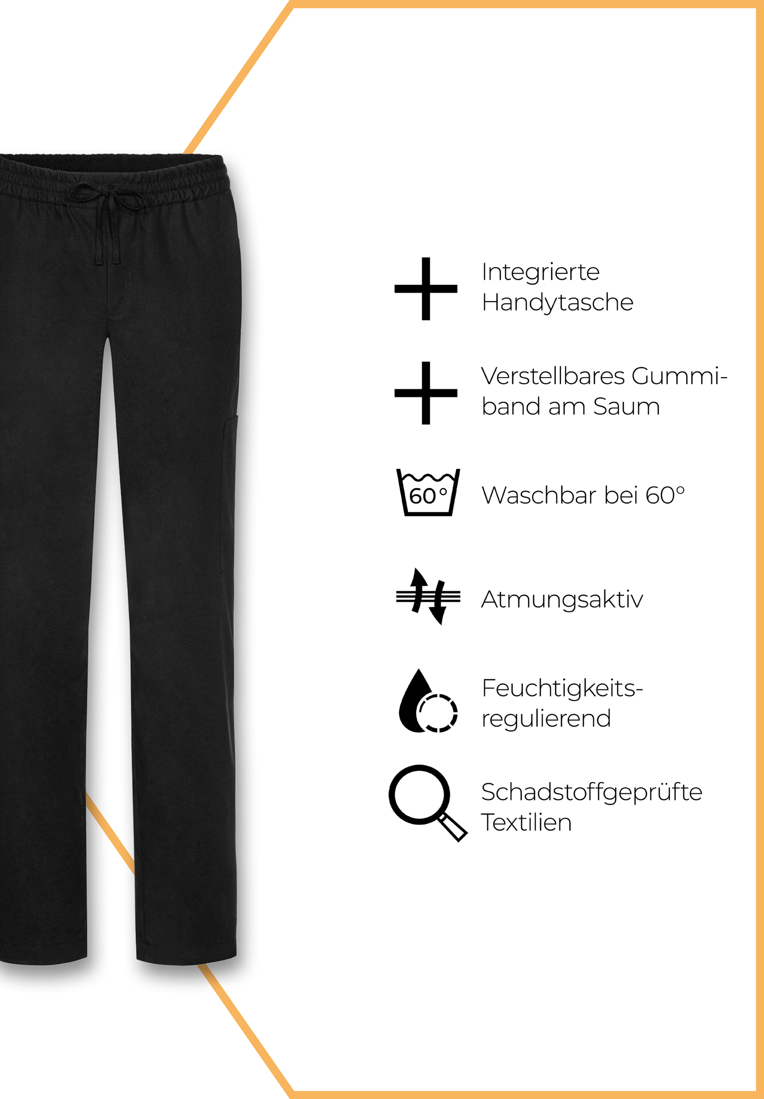 unisex tencel schlupfhose - schwarz - 3xl