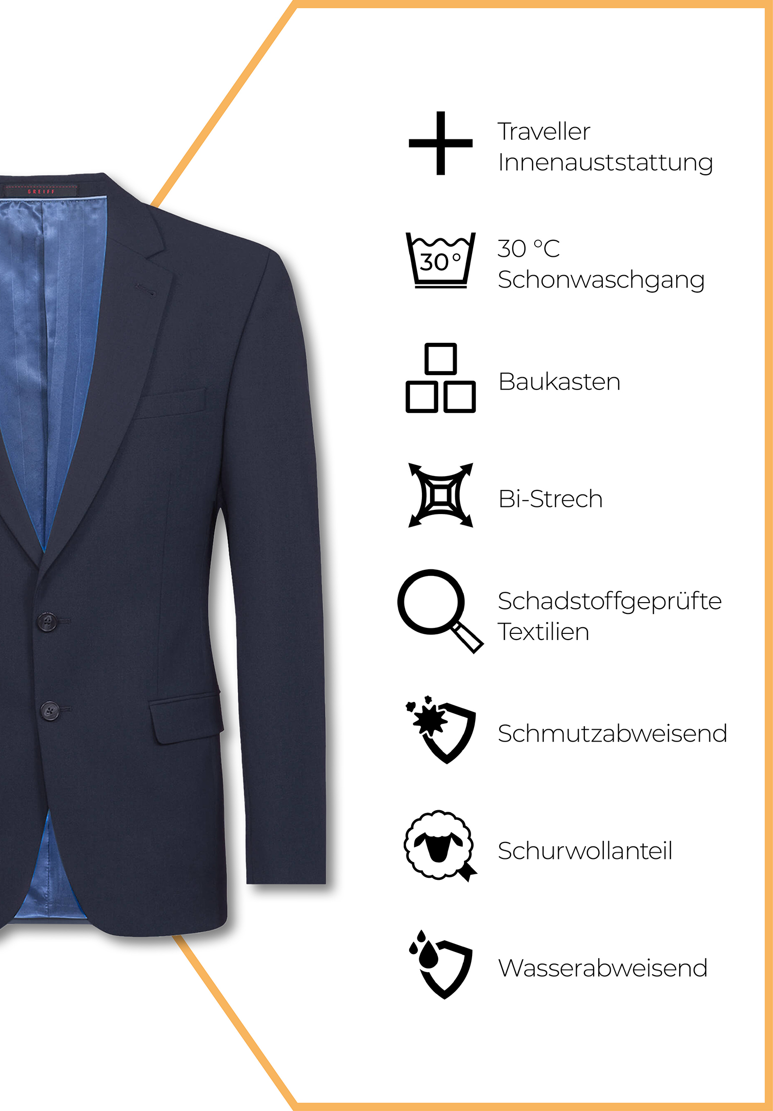 lux sakko slim fit - marine - 90