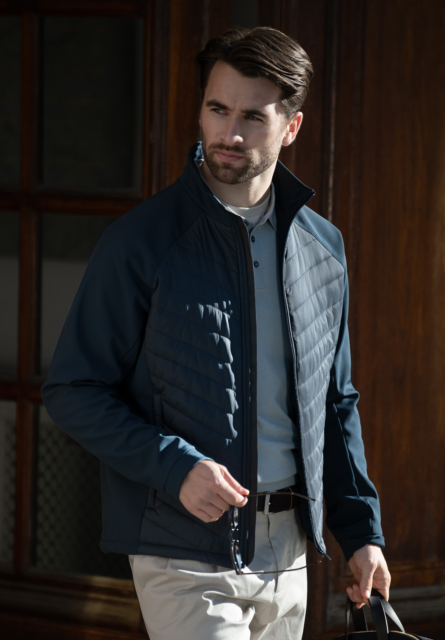 herren hybridjacke - marine - xl