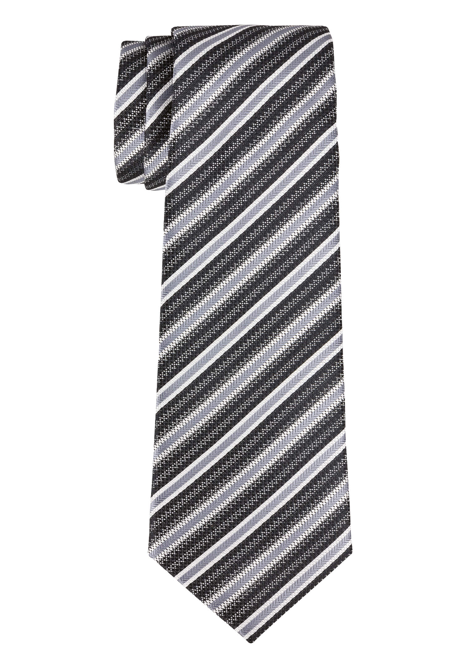 Krawatte modischer Streifen schwarz/grau/anthrazit