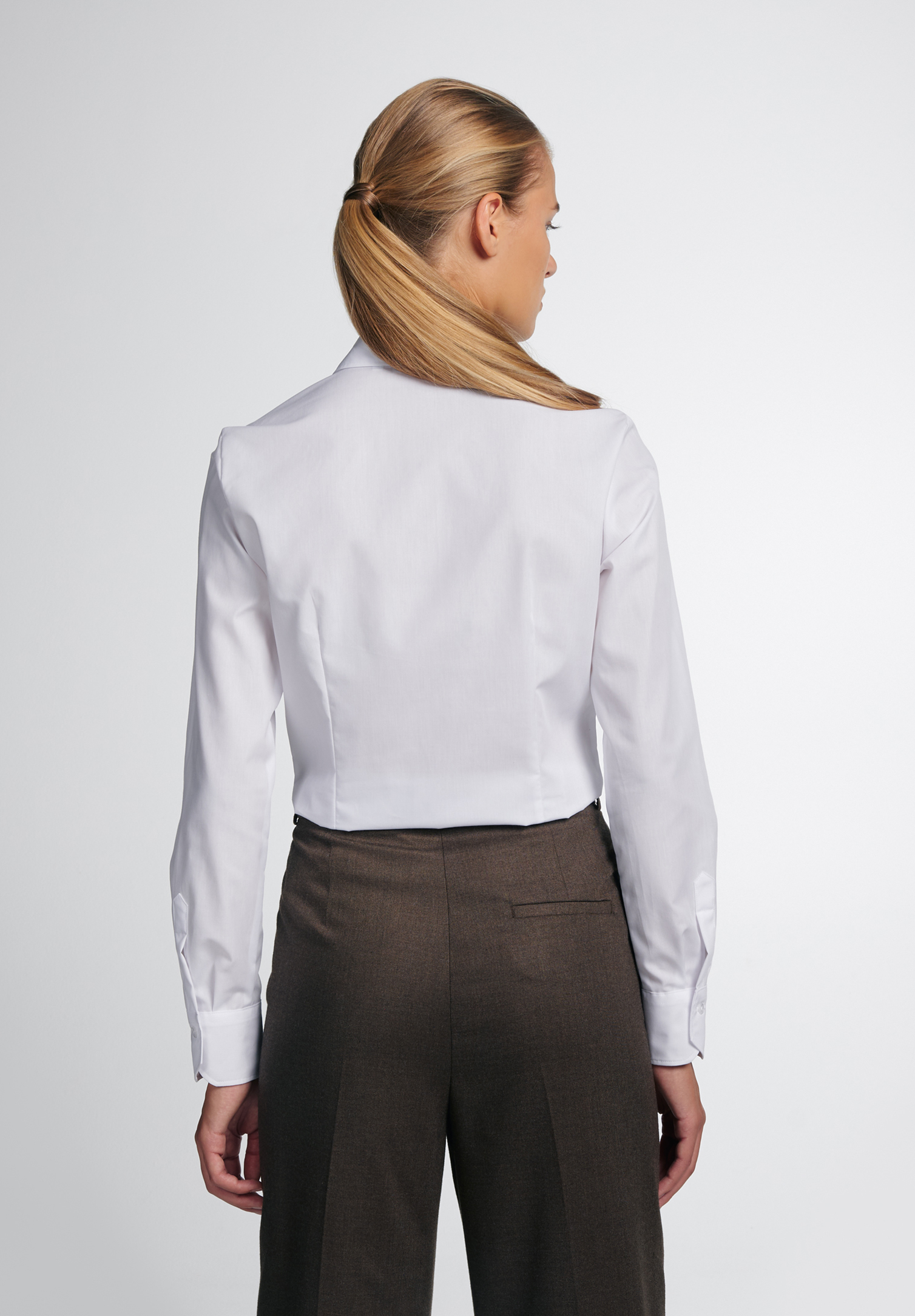 eterna bluse popeline modern fit langarm - weiß - 44