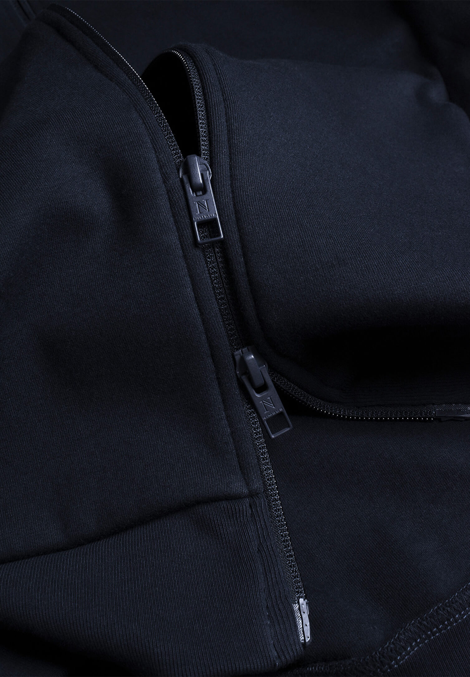 damen double-face - hoodie - marine - s