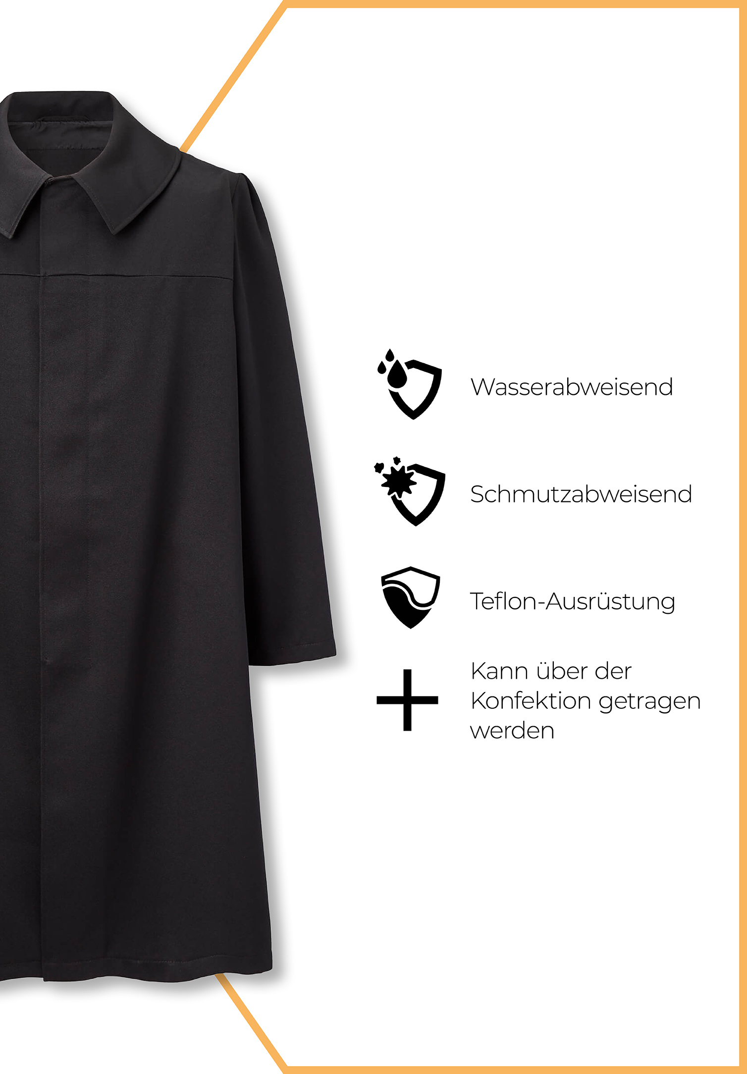 talar classic - ausführung ohne abnäher - schwarz - l