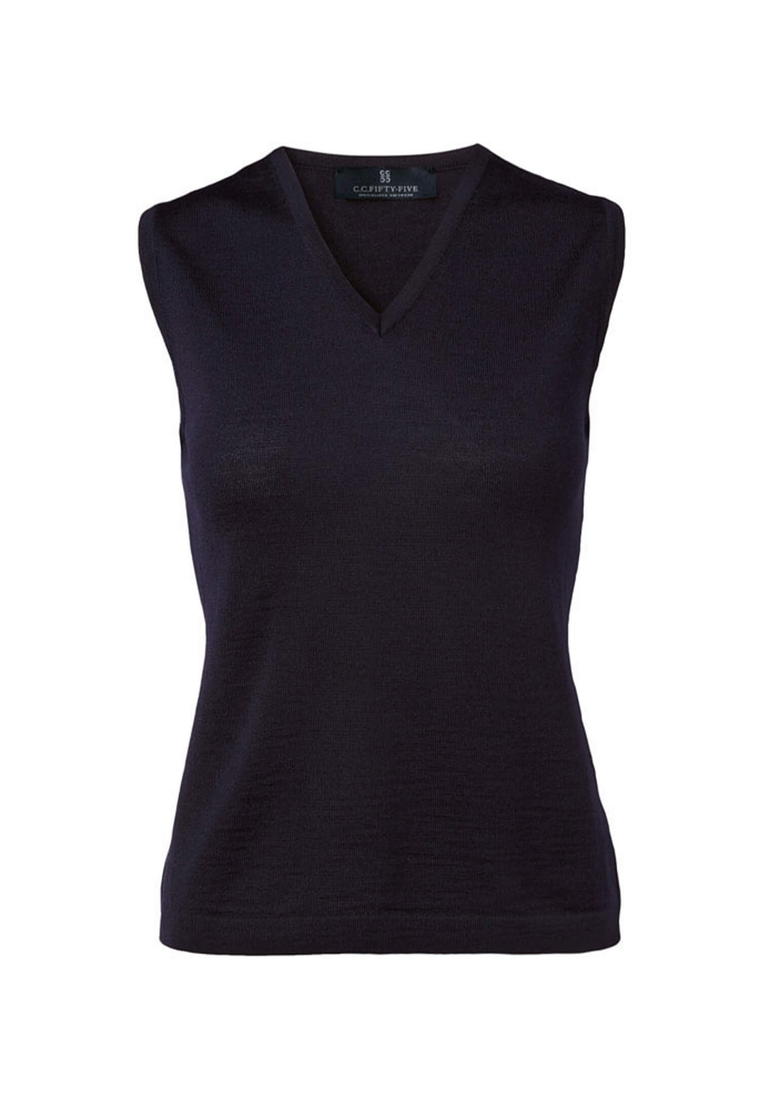 damen feinstrick pullunder modern fit - marine - 4xl
