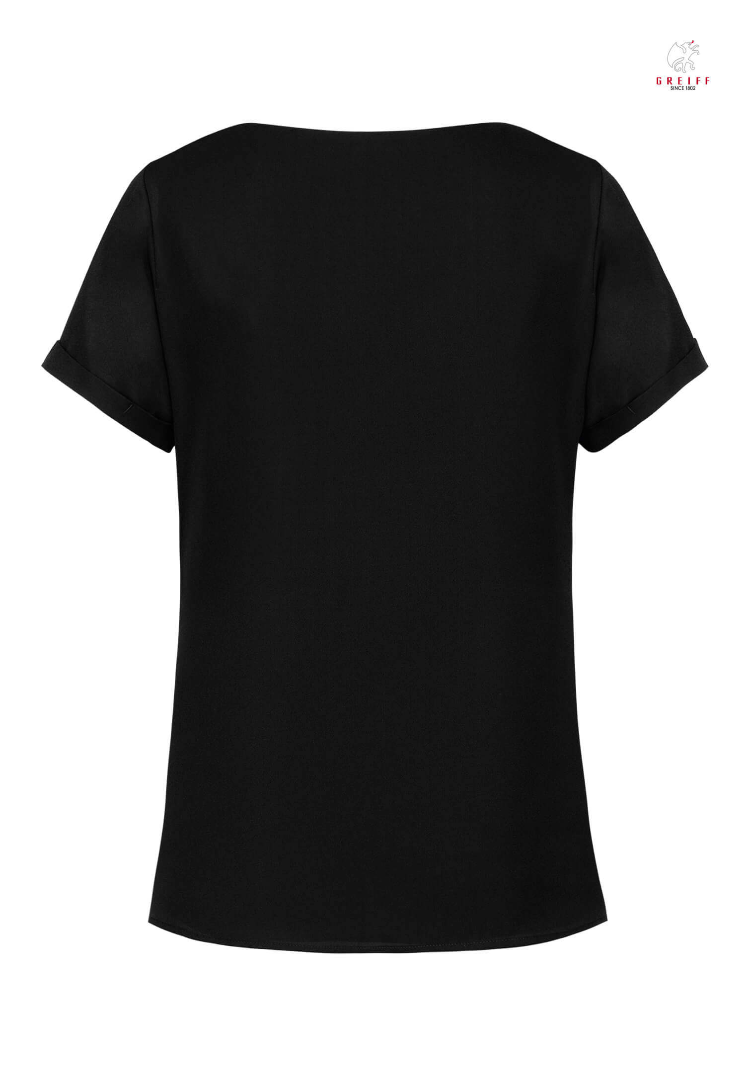 Chiffon Shirt Kurzarm - schwarz - 50