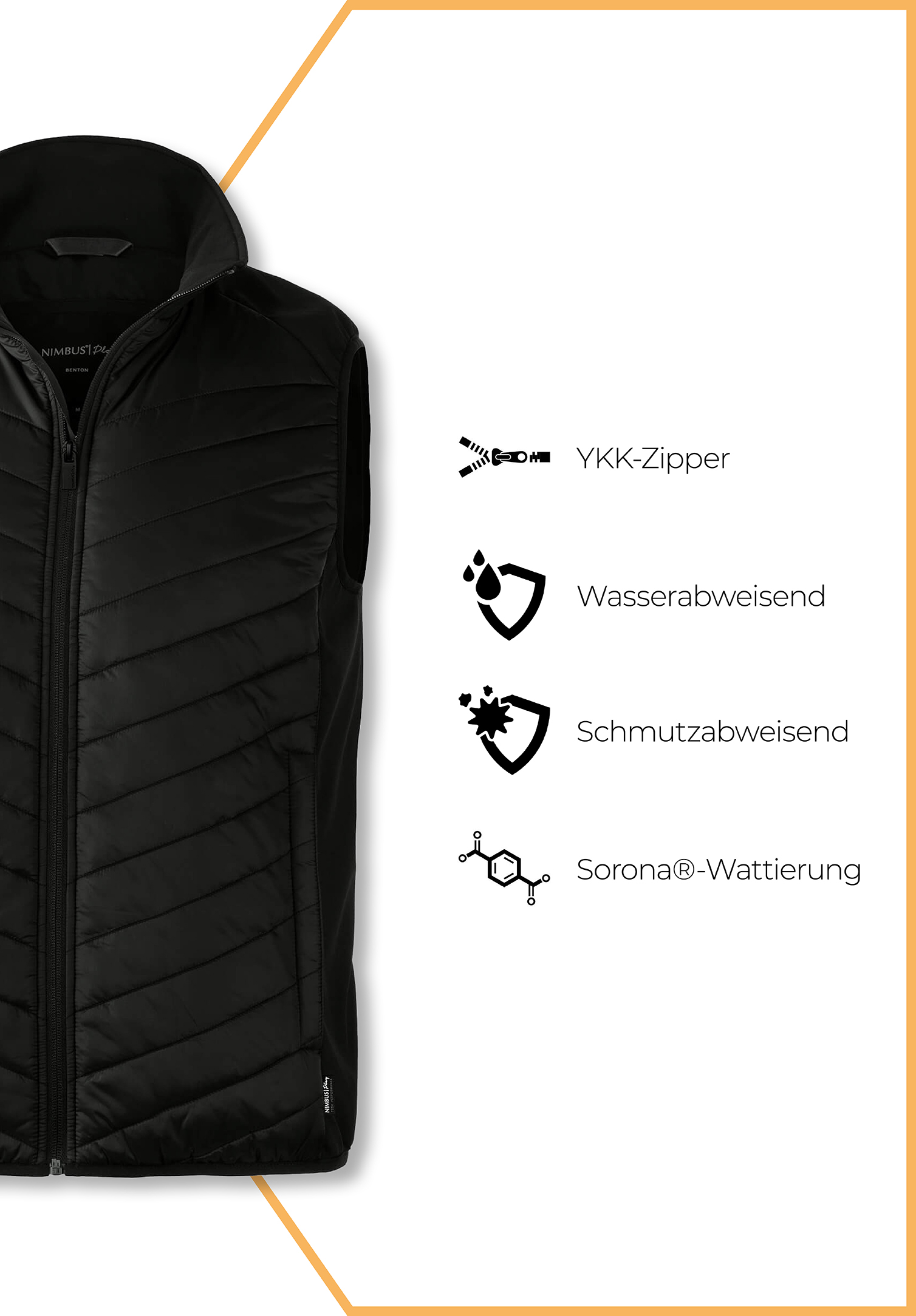 herren hybridweste - schwarz - xl