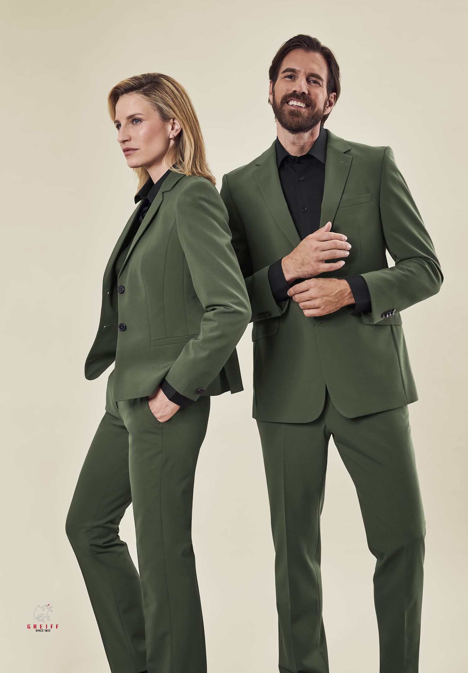 lux hose modern fit - olivgrün - 48