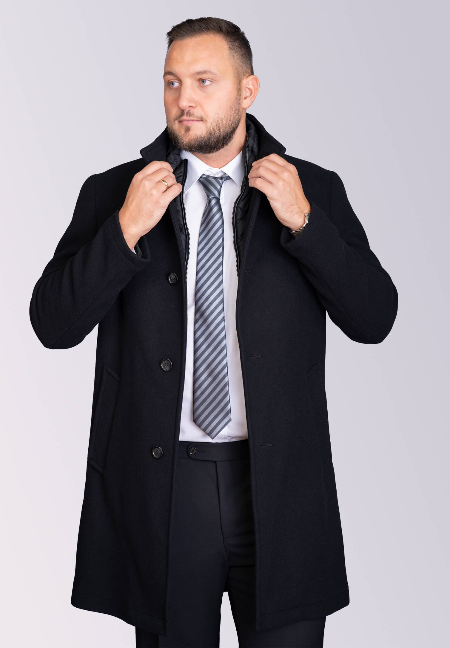 digel business wollmantel - schwarz - 48