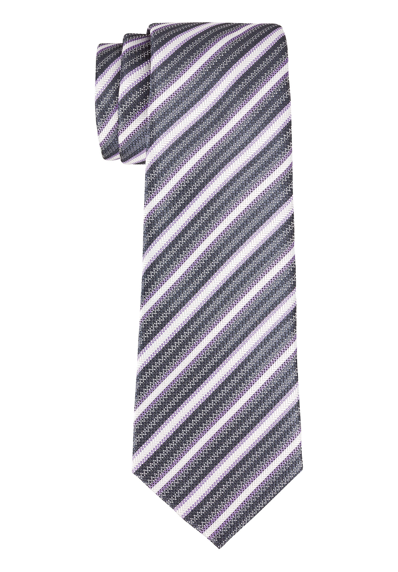 Krawatte modische Streifen flieder/grau/anthrazit