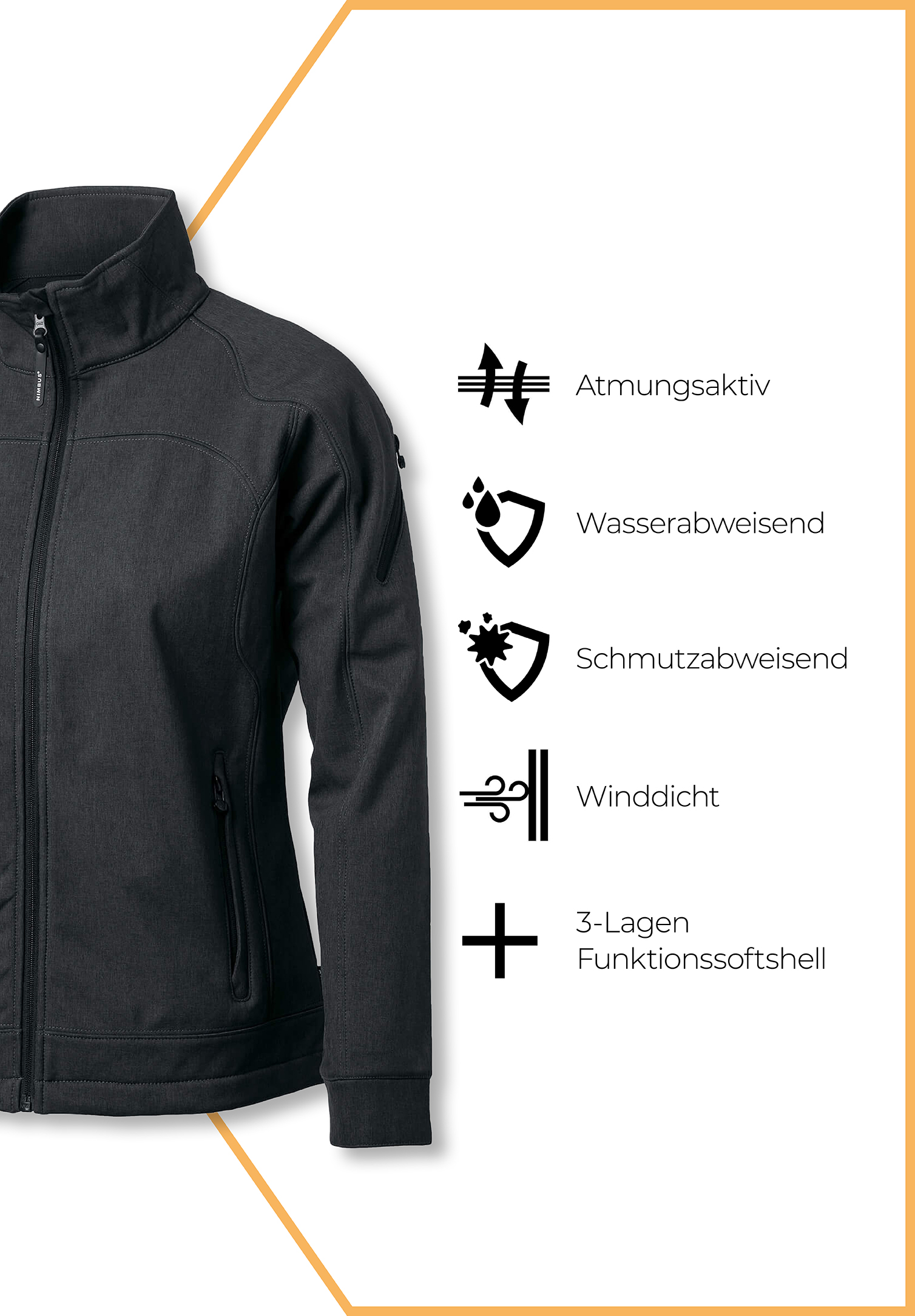 damen softshell-jacke luxury - anthrazit - 2xl