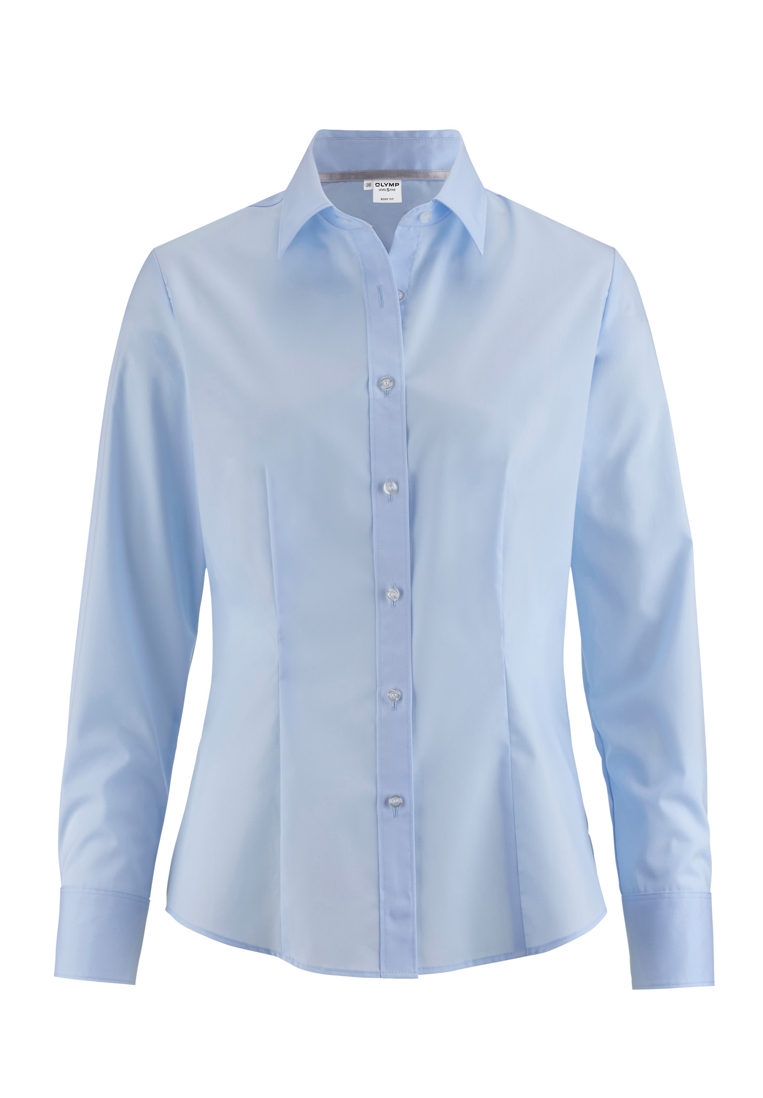 olymp bluse level 5 slim fit langarm - hellblau - 36