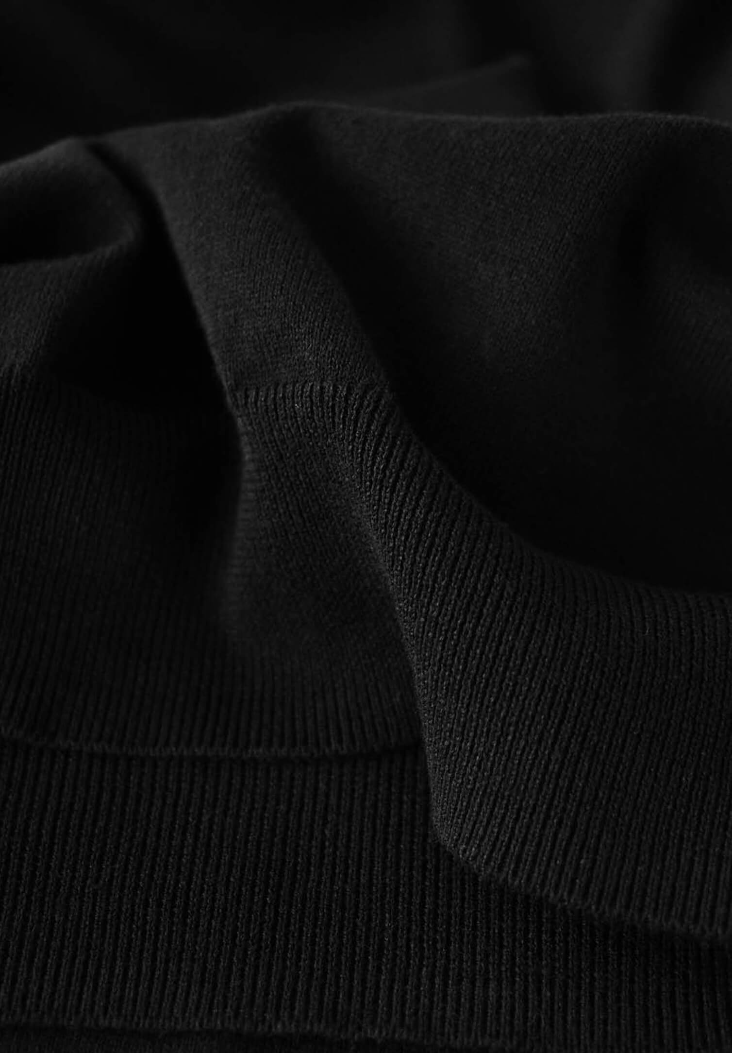 Herren Feinstrick Pullover 1/4 Zipp - schwarz - 4XL