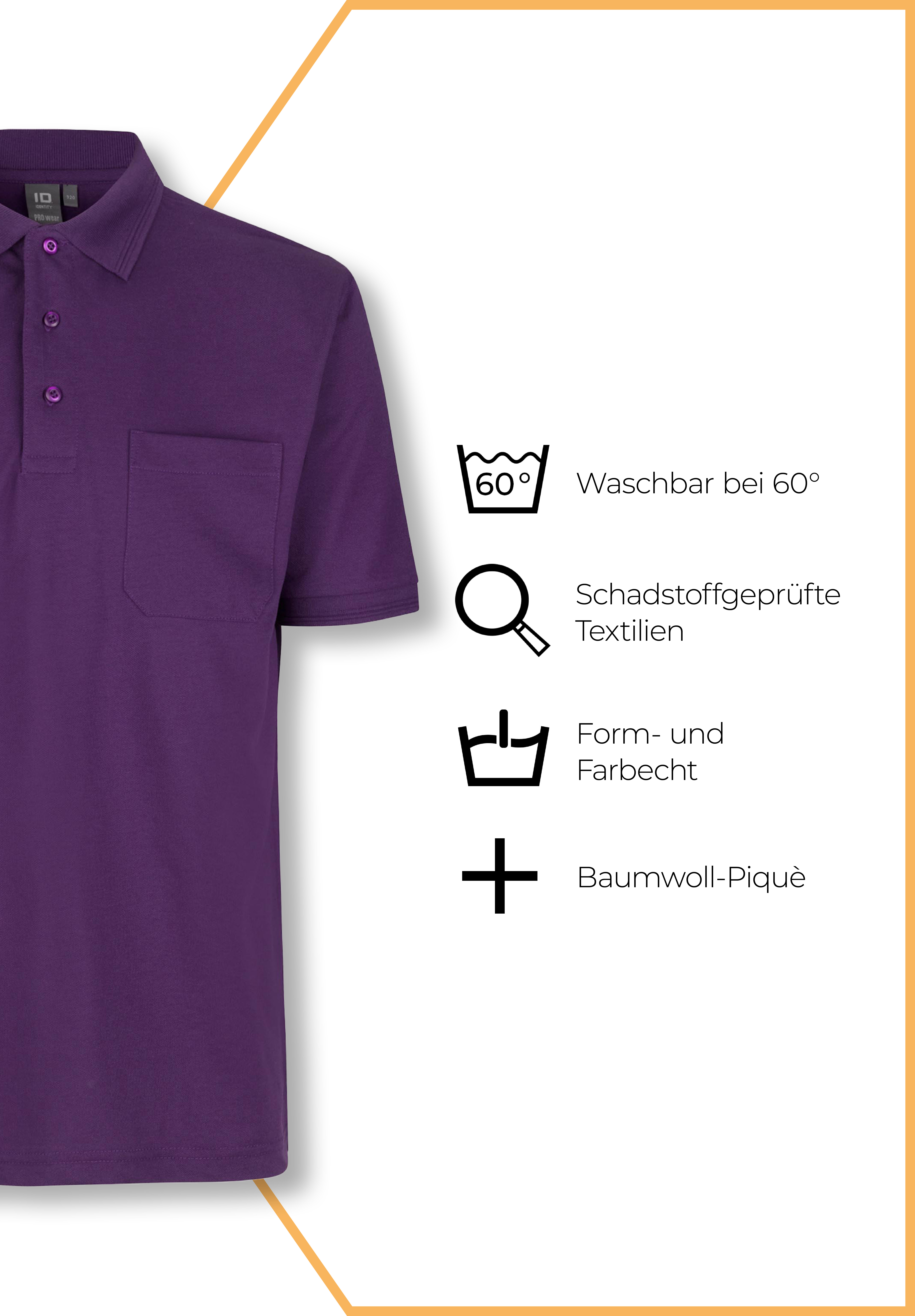 Herren Polo Shirt Ausführung - mit Brusttasche - grau - 5XL