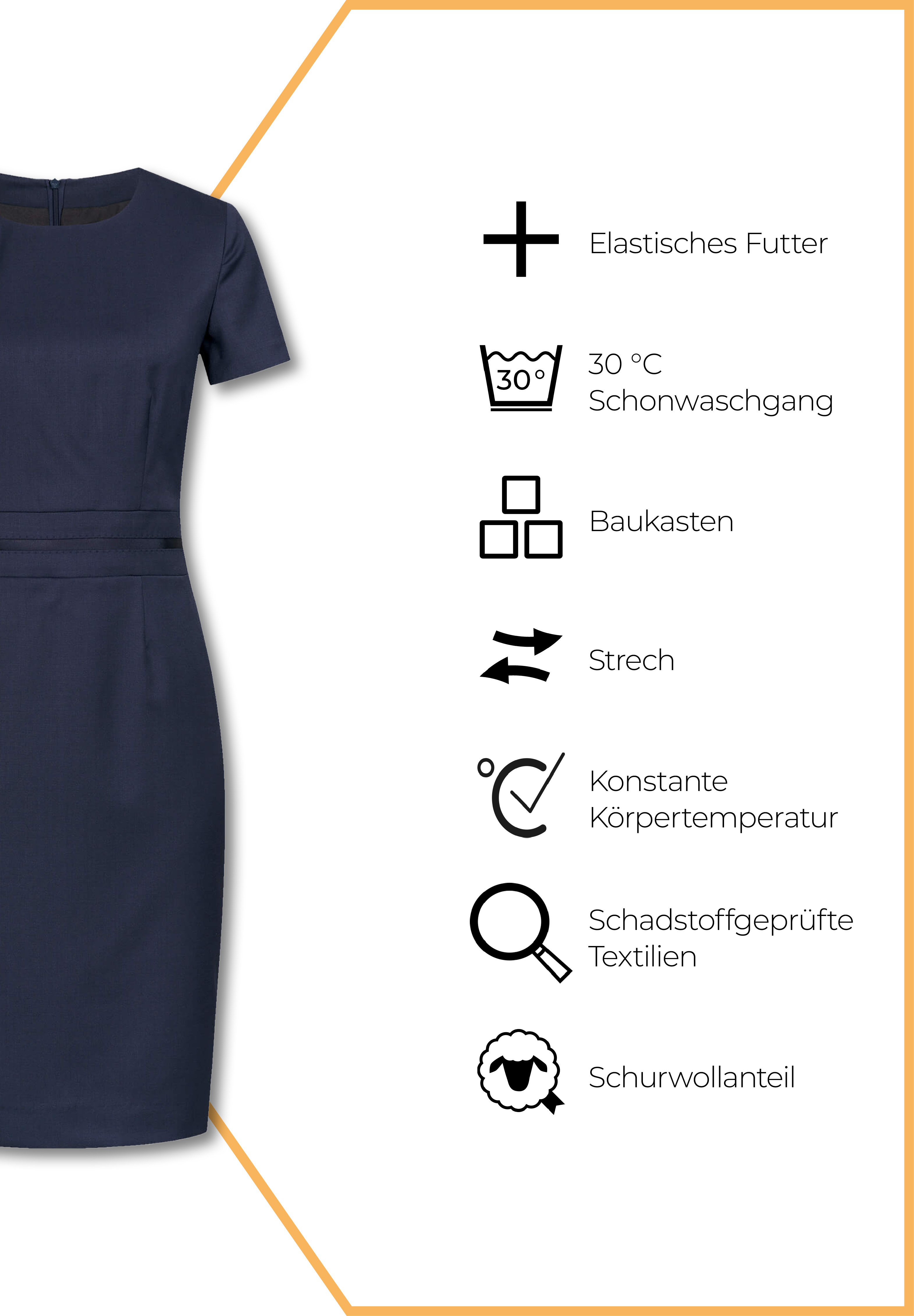 aeria etuikleid modern fit - dunkelblau - 50