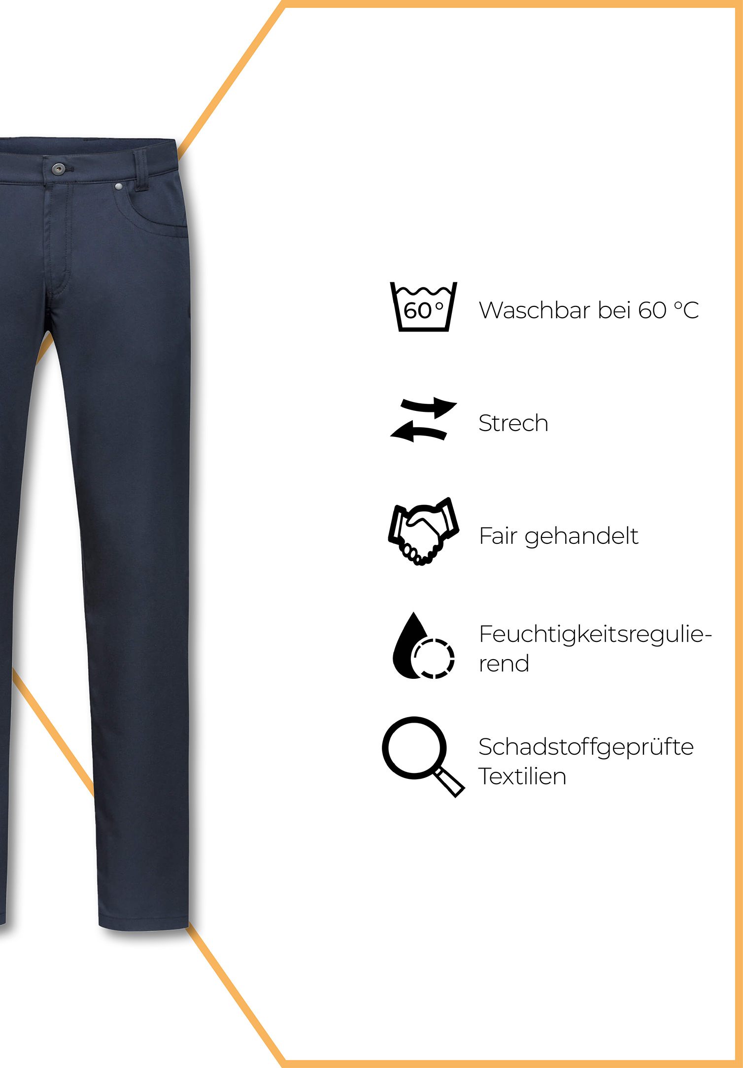 herren casual 5-pocket hose modern fit - marine - 46