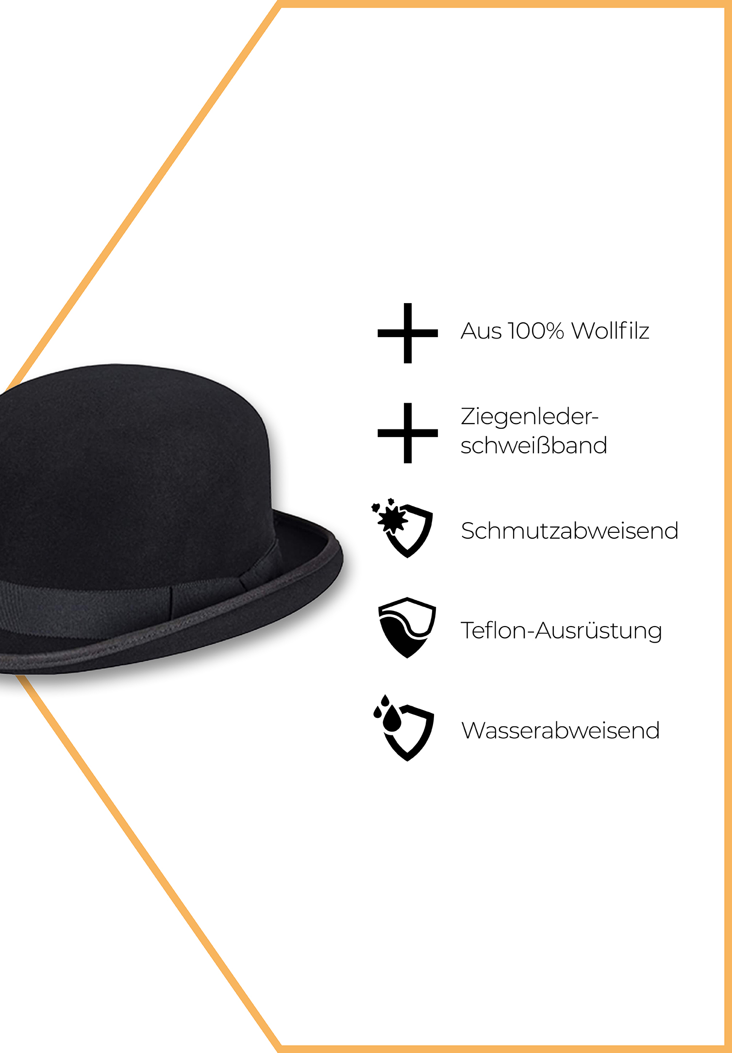 bowler - schwarz - 63