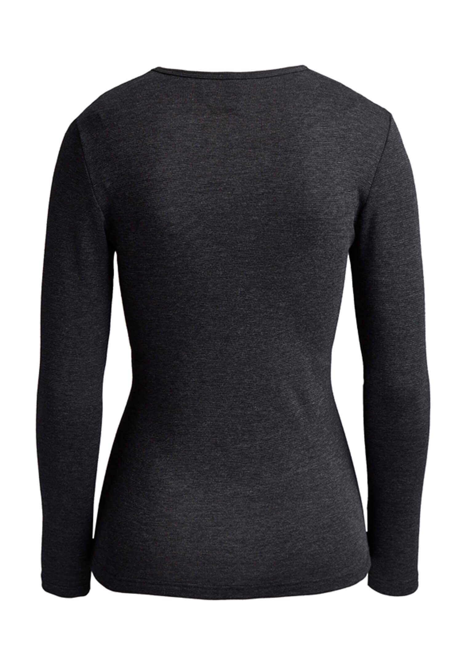 damen thermo langarmshirt - schwarz melange - 36