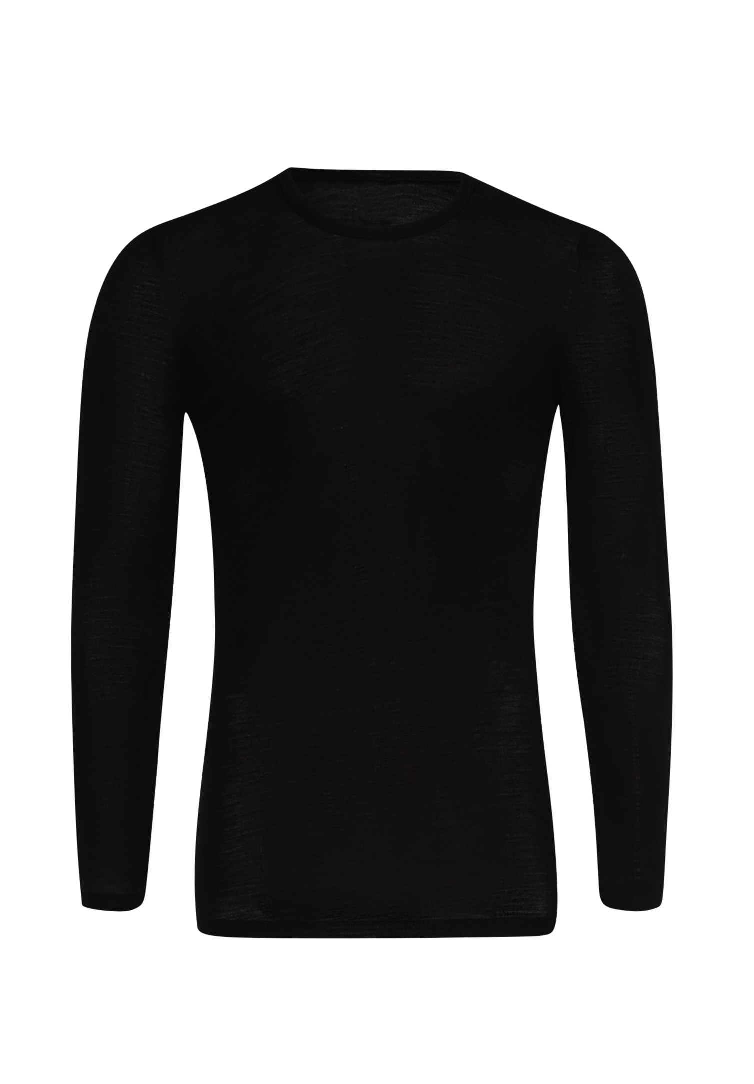 herren langarmshirt merino - schwarz - 5/m