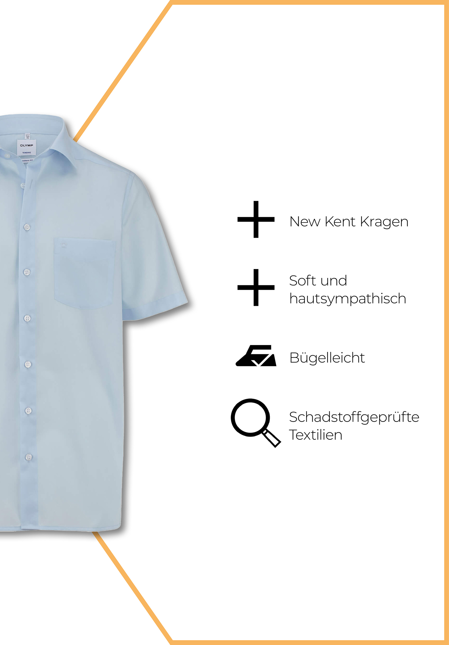 olymp hemd tendenz kurzarm - helblau - 41