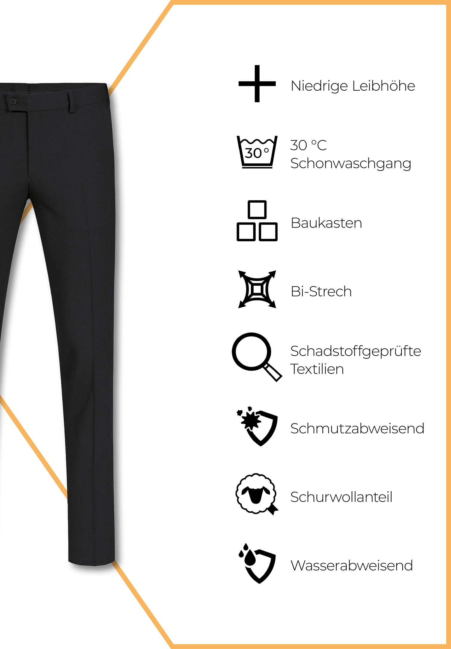 lux hose slim fit - schwarz - 52