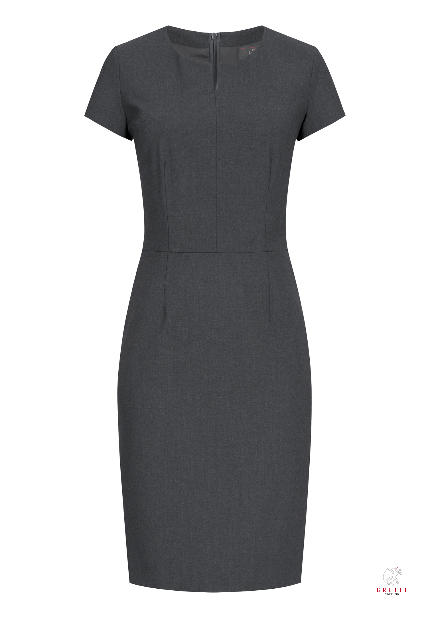 Luxia Kleid Modern Fit -  kurze Ärmel Größen: 48 Farbe : anthrazit
