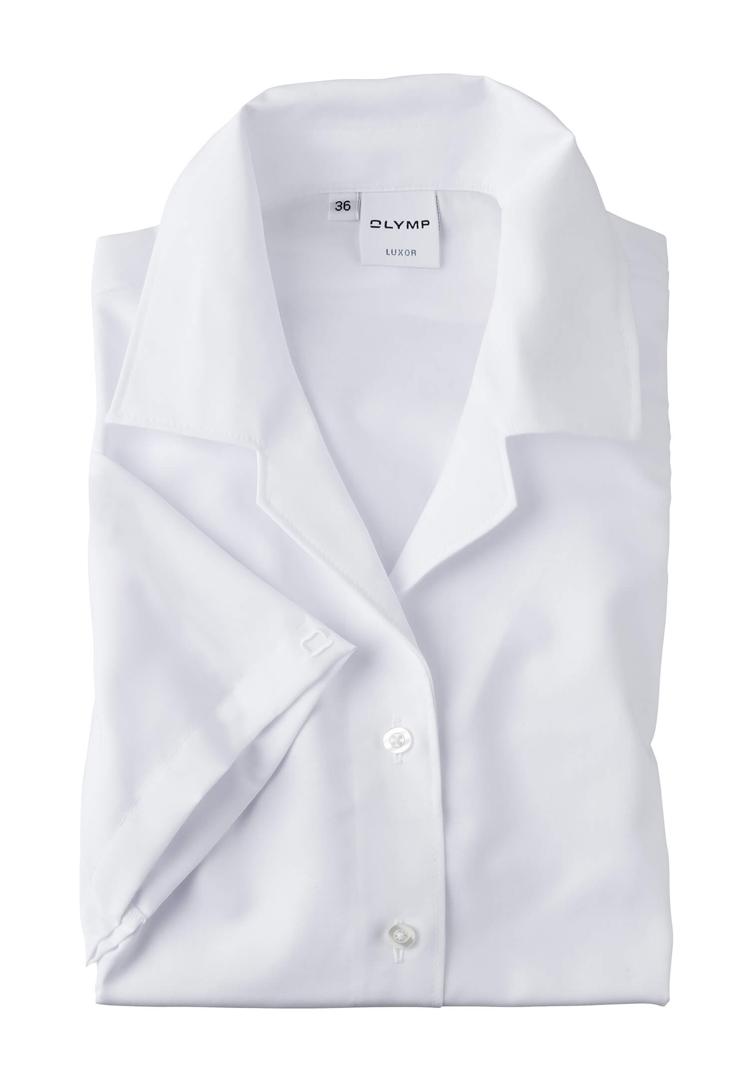 luxor bluse uni comfort fit kurzarm - weiß - 52