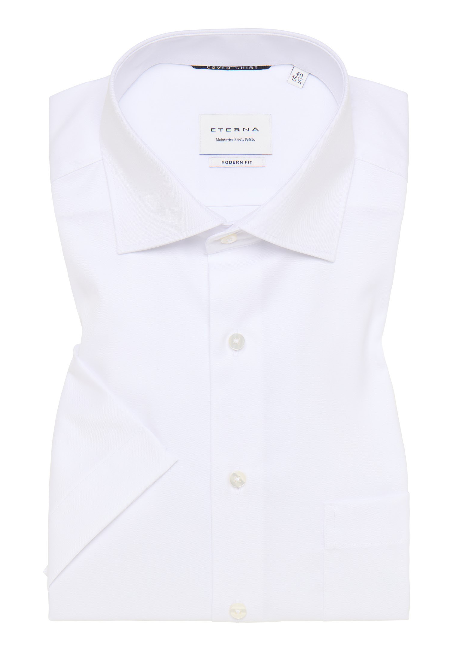 eterna hemd blickdicht modern fit kurzarm - weiß - 42