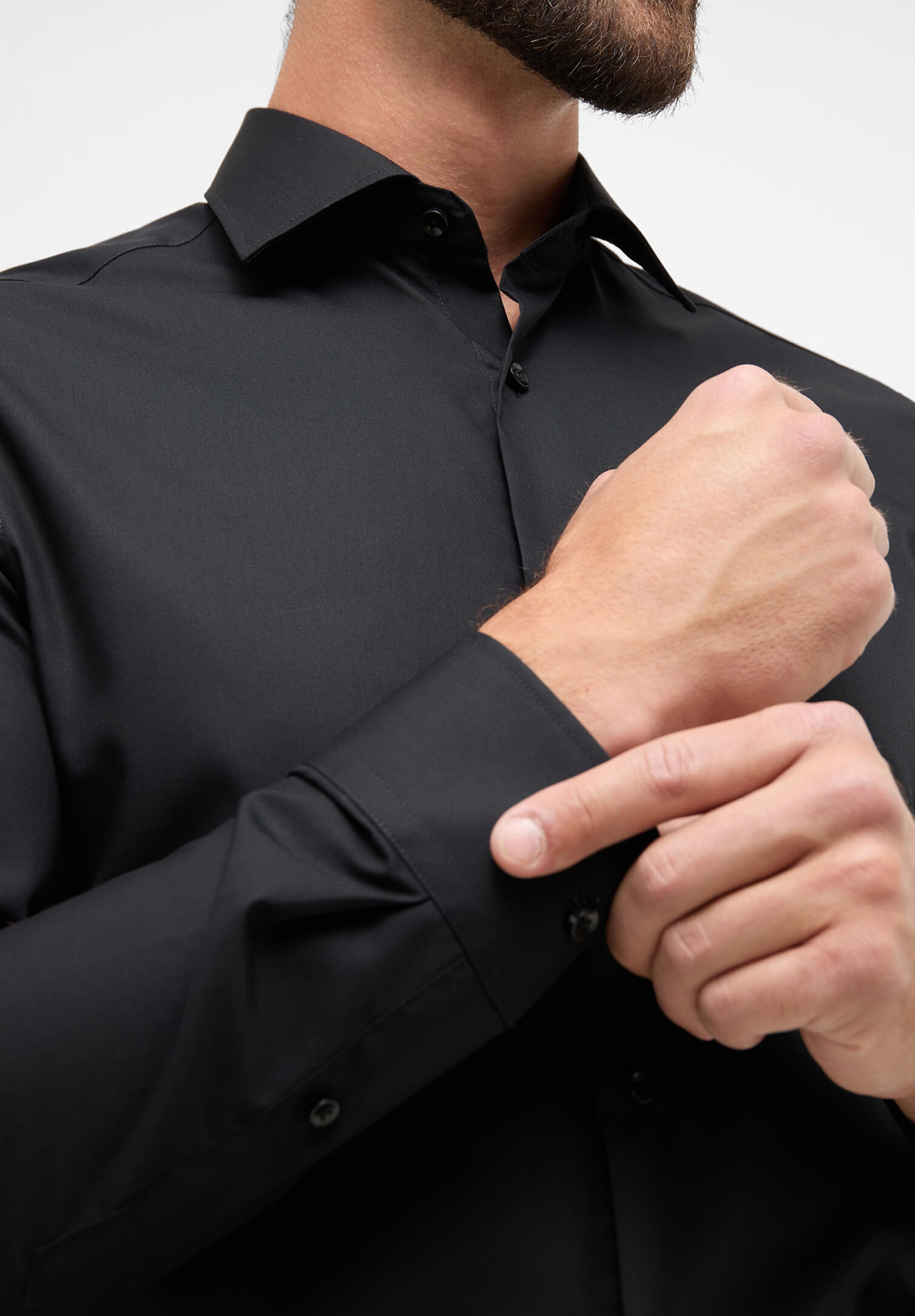 eterna hemd slim fit langarm - schwarz - 42