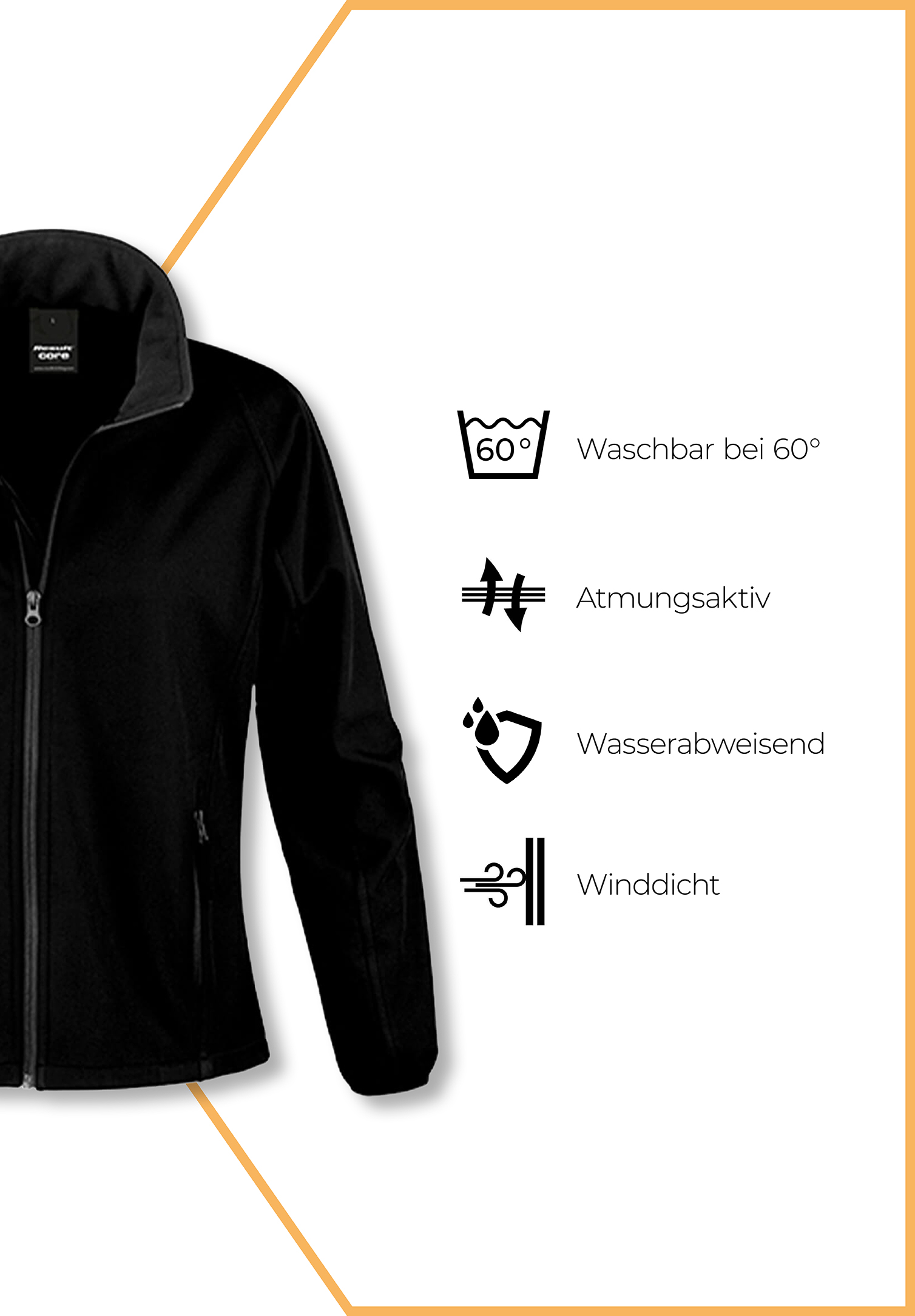 damen basic softshell-jacke - schwarz - xl
