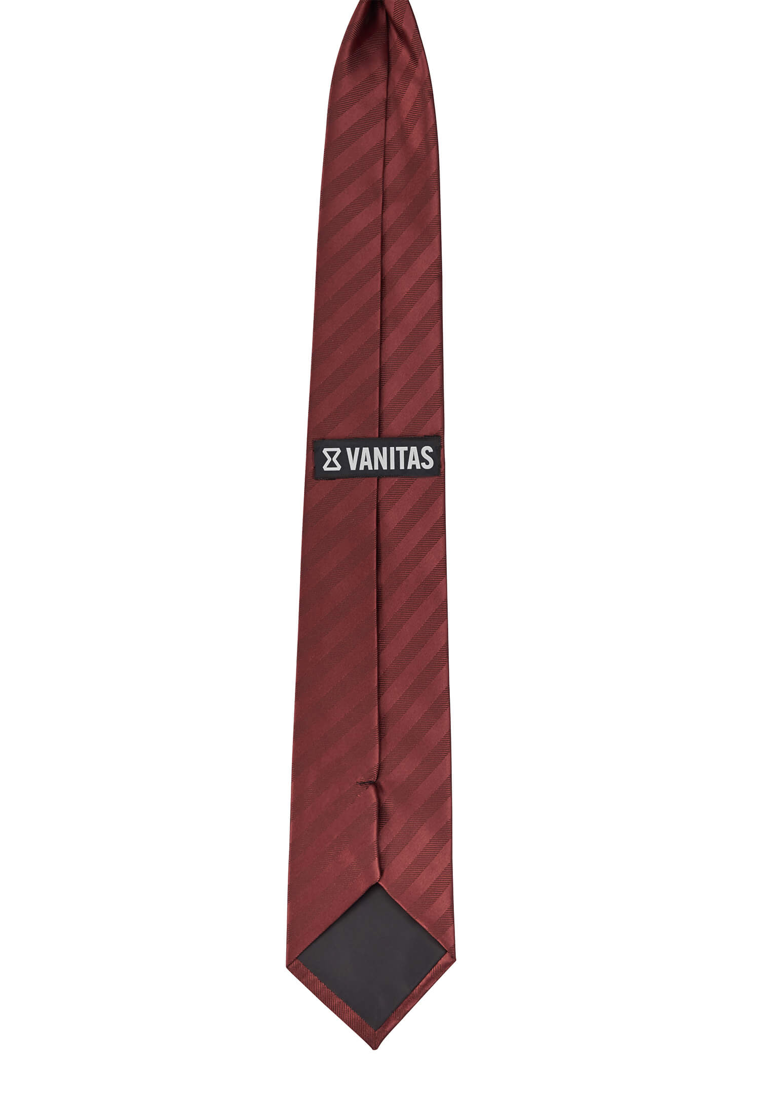 Krawatte vorgebunden mit Gummizug - rot/bordeaux gestreift