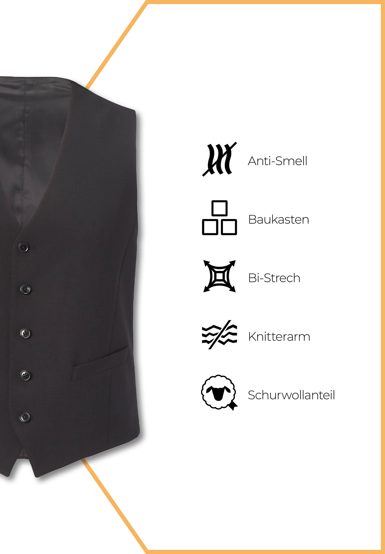omnia weste modern fit - anthrazit - 48