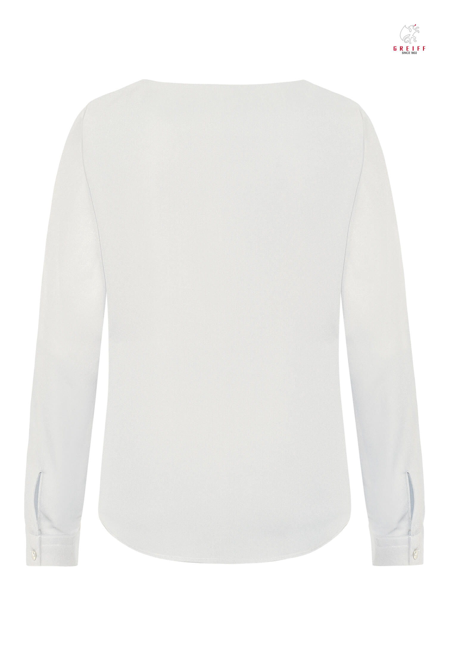 Chiffon Shirt Langarm - weiß - 32