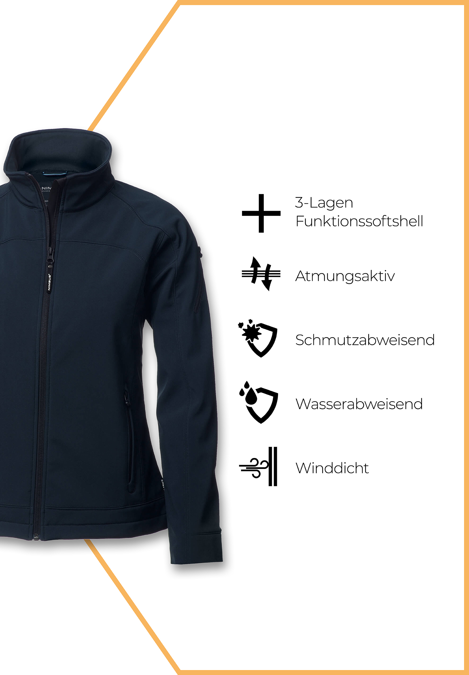 damen softshell-jacke luxury größe: 3xl farbe: marine